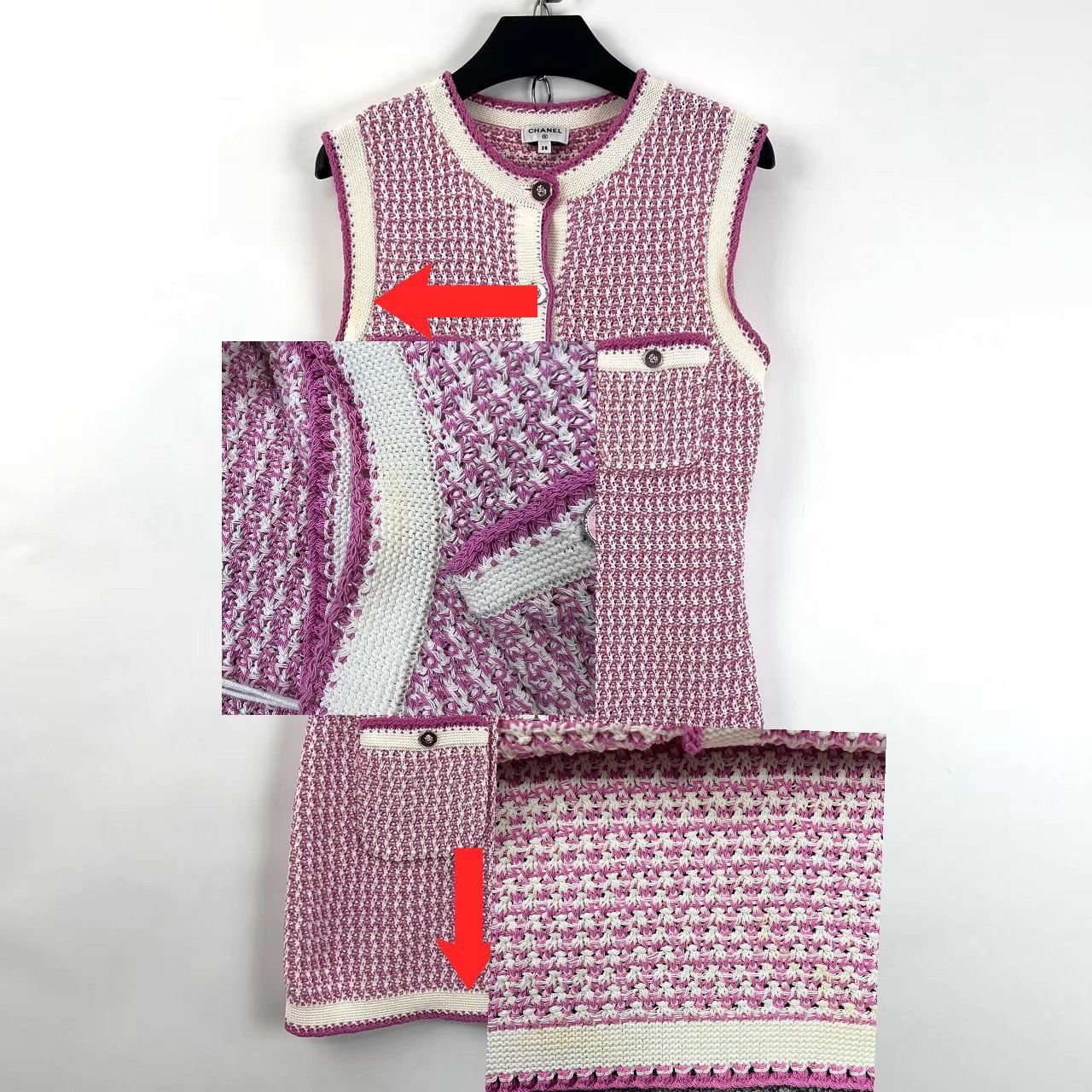 Chanel Chanel Pink Woven Sleeveless Dress K12 Size XS / US 0-2 / IT 36-38 - 3 Thumbnail