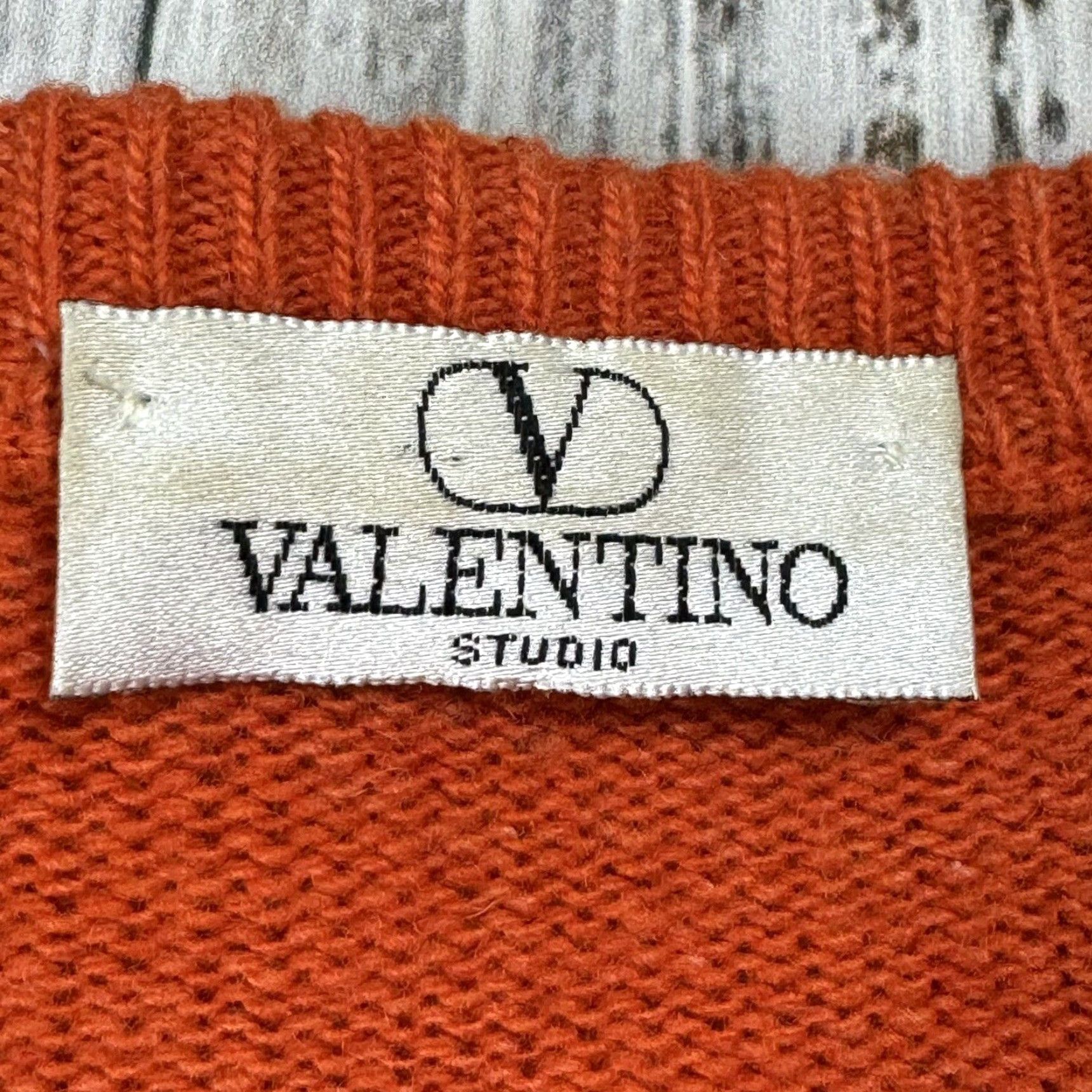 Valentino VINTAGE VALENTINO CREWNECK SWEATER 100% WOOL ORANGE MENS 2XL RARE Size US XXL / EU 58 / 5 - 2 Thumbnail