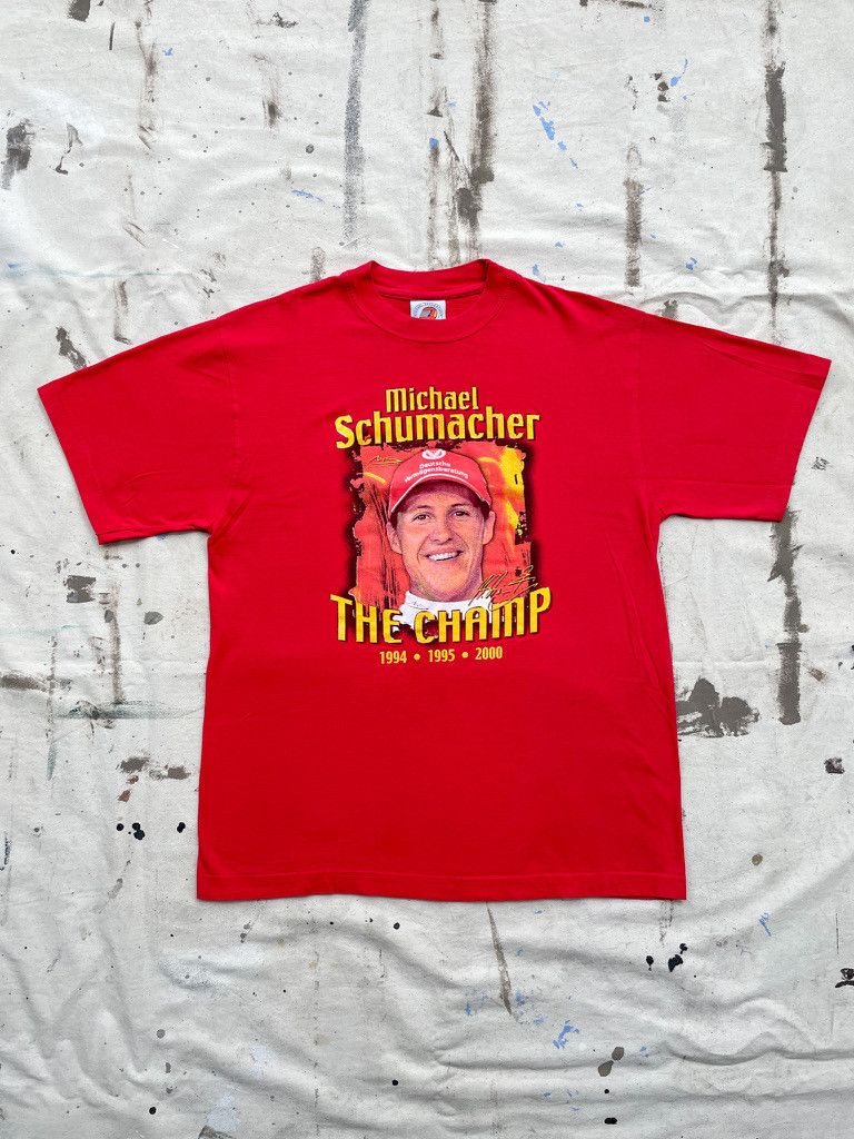 Vintage Y2K Michael Schumacher 3- Time F1 World Champion T- Shirt Size US L / EU 52-54 / 3 - 1 Thumbnail