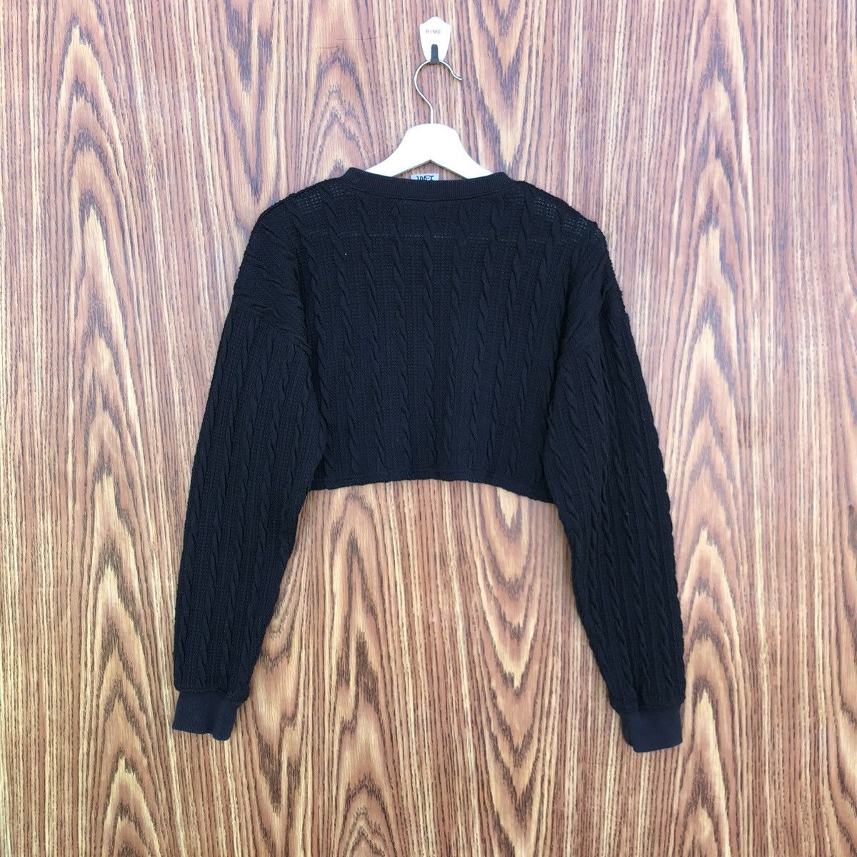 X-Girl Vintage X-girl black cropped cable-knit Size S / US 4 / IT 40 - 4 Thumbnail