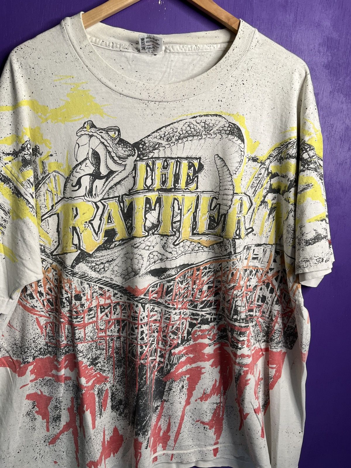 Vintage Vintage 90s Six flags fiesta Texas Rattler AOP t-shirt Size US XXL / EU 58 / 5 - 3 Thumbnail
