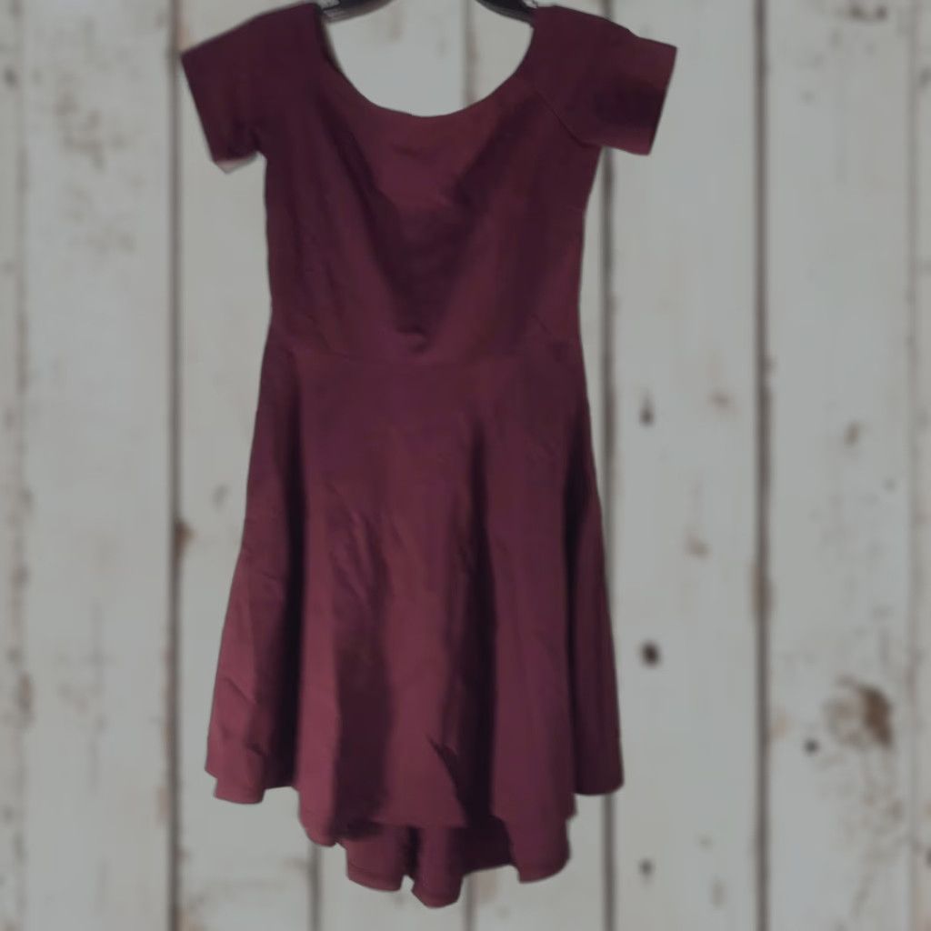 Vintage Sarin Mathews Burgundy Knee Length Ruffle Dress Womens Size M Casual Party Workwear Summer Size M / US 6-8 / IT 42-44 - 1 Thumbnail
