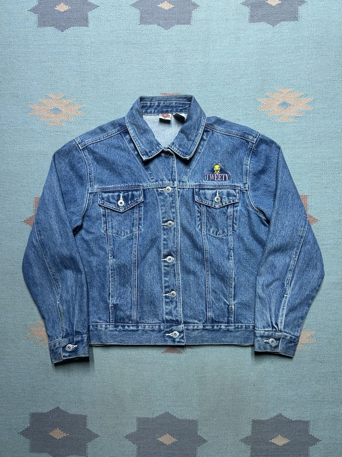 Vintage Vtg looney tunes denim jacket tweety bird embroidered large Size L / US 10 / IT 46 - 4 Thumbnail