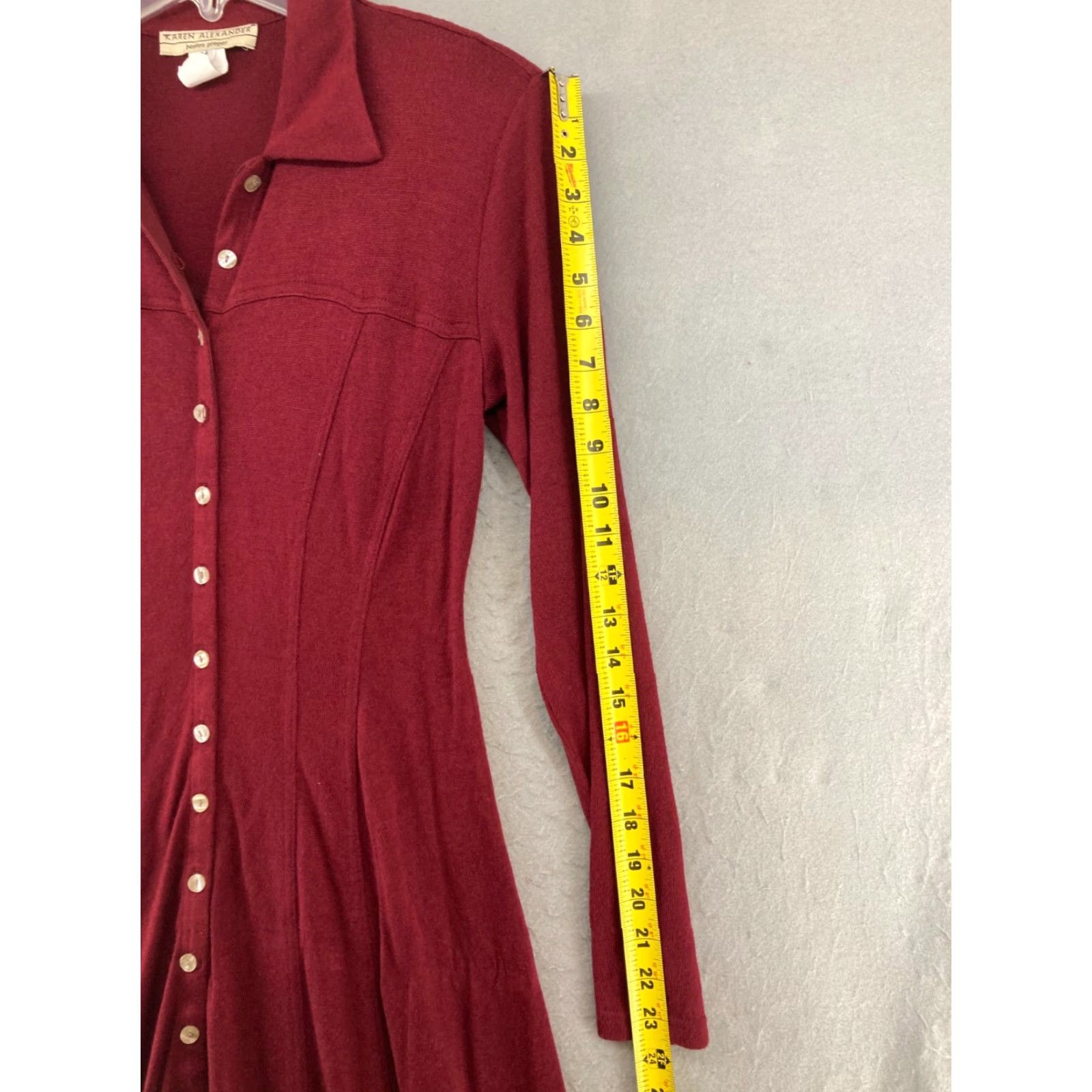 Vintage VINTAGE Karen Alexander Womens Dress Maxi Long Red Button Up USA MADE Size M / US 6-8 / IT 42-44 - 6 Thumbnail