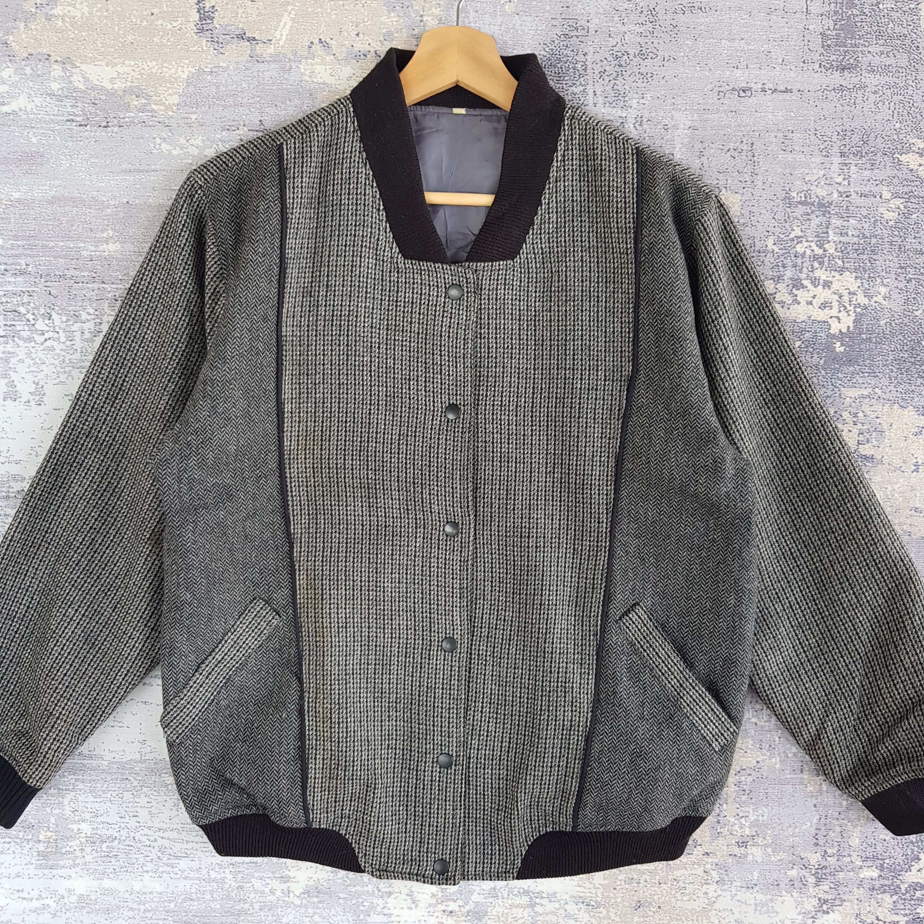 Japanese Brand × Vintage Vintage 90s Japanese Button Down Jacket Varsity Wool Jackets Size M / US 6-8 / IT 42-44 - 2 Thumbnail
