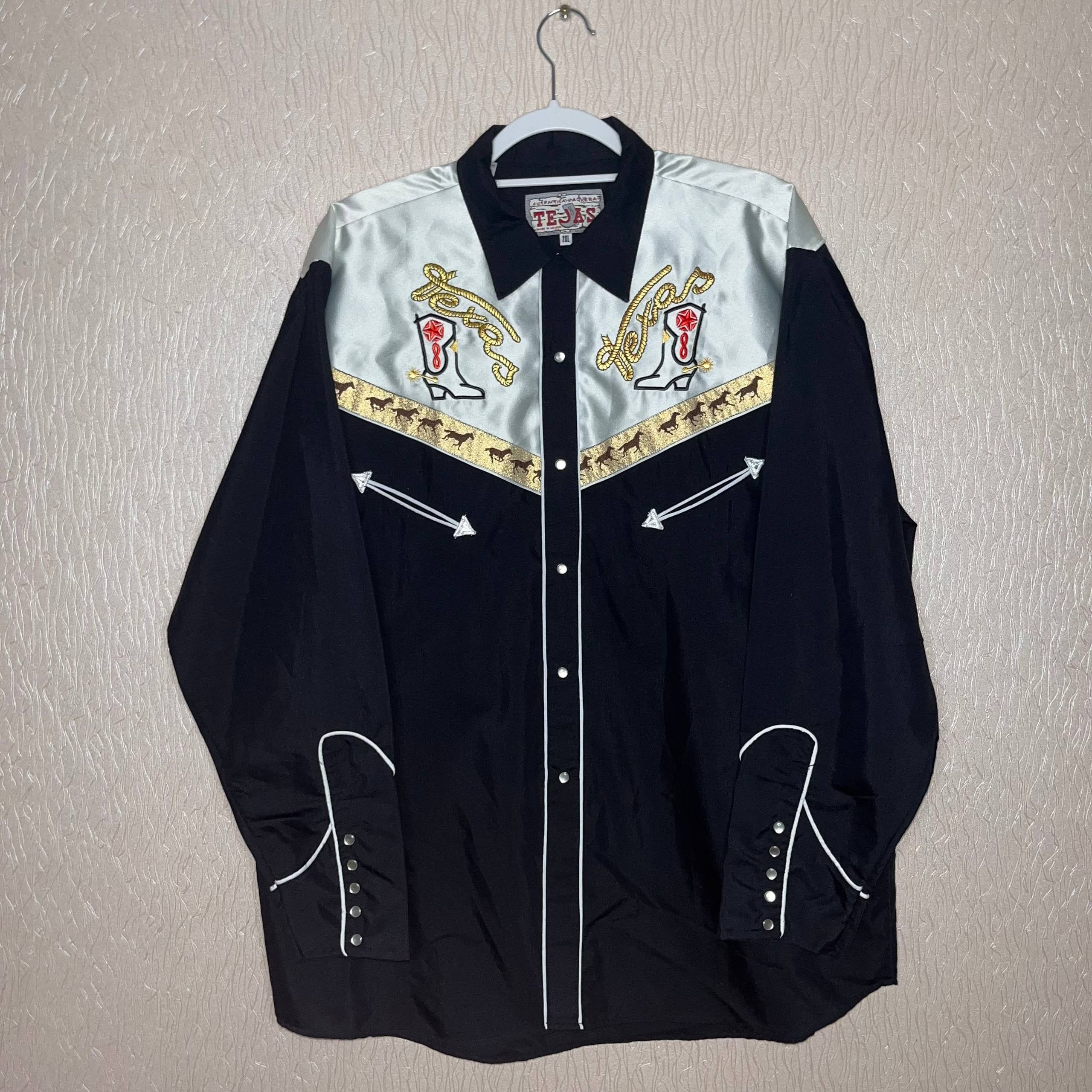 Vintage AUTENTICA VAQUERA TEJAS VTG 90'S WESTERN SHIRT MEXICO Size US XL / EU 56 / 4 - 1 Thumbnail