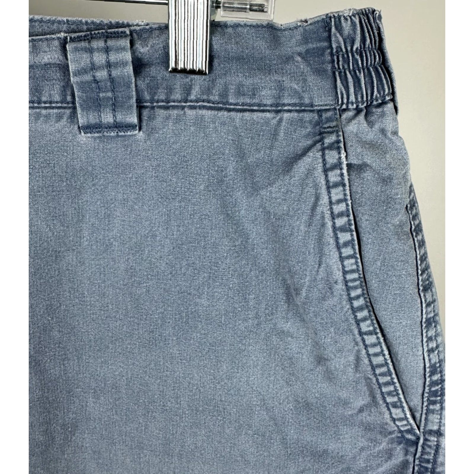 Vintage VINTAGE LL Bean Pants Cargo 39x28 Navy Blue Cotton Flat Front Elastic Waist Mens 80s 90s Grunge Preppy Retro Nautical Size US 39 - 4 Thumbnail