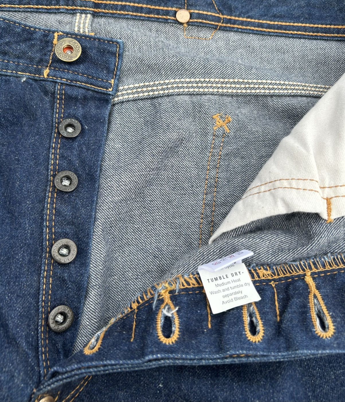 Kapital Buckle Back Vintage Lee Cowboy Selvedge Distressed Denim Size US 36 / EU 52 - 15 Thumbnail