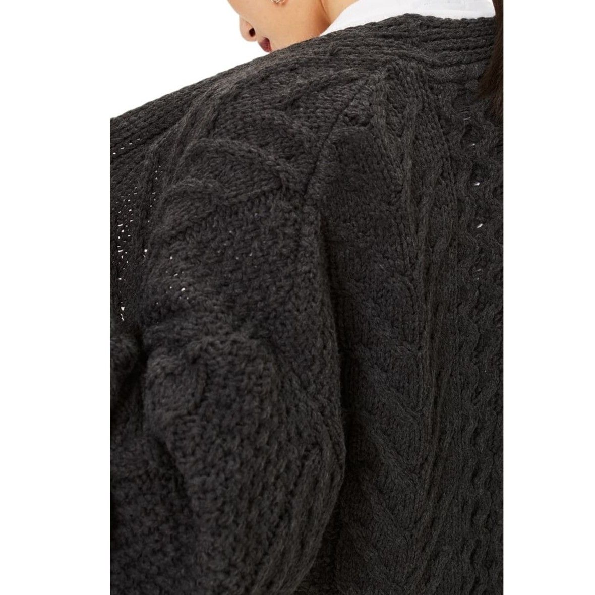 Topshop Long Open Front Cardigan Sweater in Charcoal size XS US 2-4 Size XS / US 0-2 / IT 36-38 - 4 Thumbnail
