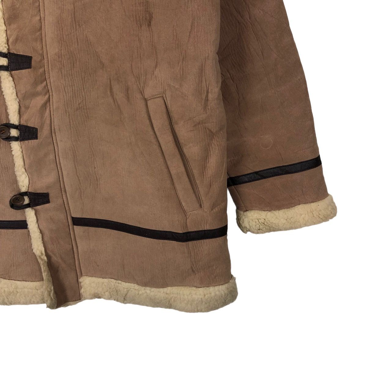 Japanese Brand 🔥RARE DUFFLE LONG JACKET MINK FUR LINING KHS UNION MADE Size US L / EU 52-54 / 3 - 4 Thumbnail