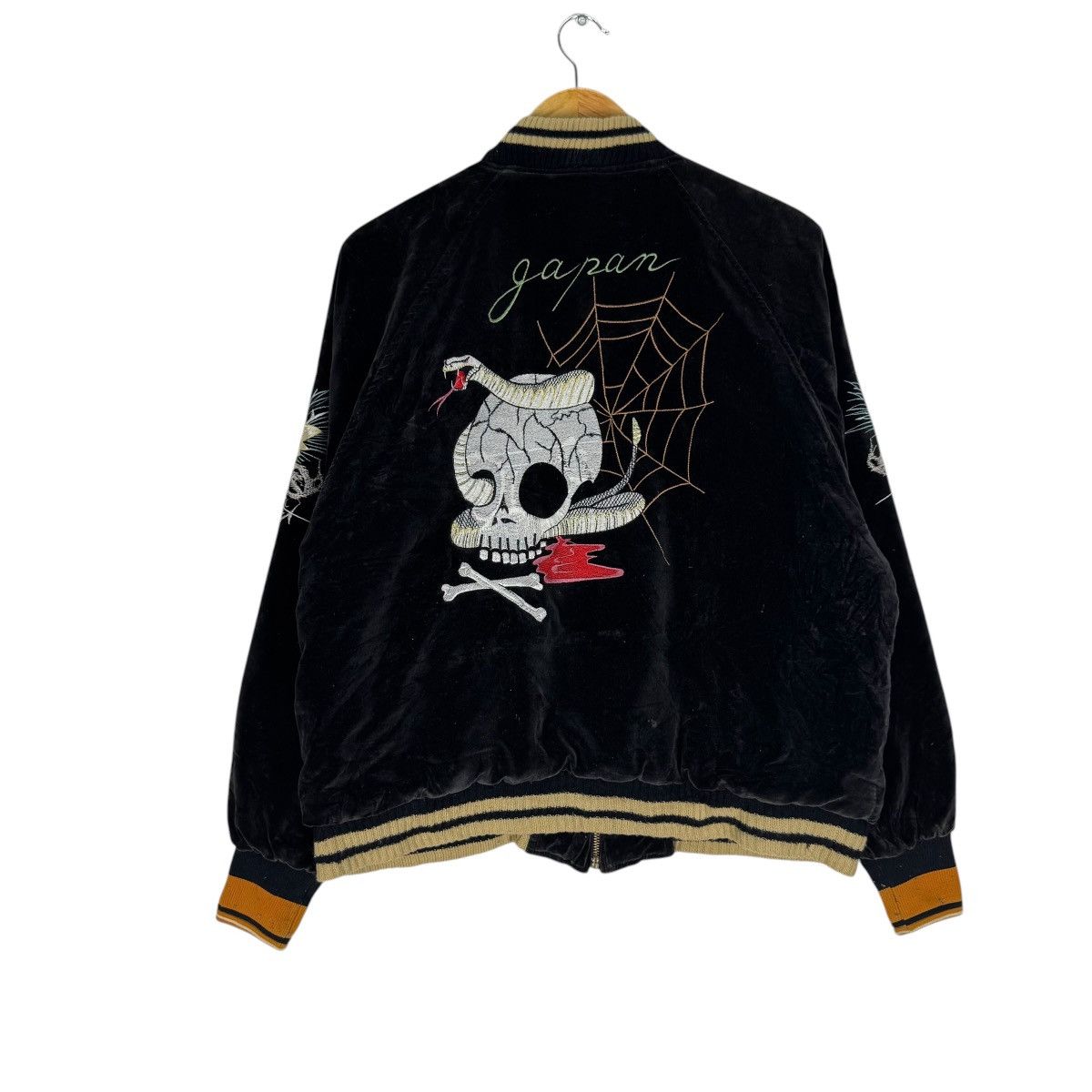Japanese Brand ☀️HOUSTON JAPAN SPIDERWEB VELVET SUKAJAN JACKET Size US L / EU 52-54 / 3 - 7 Thumbnail