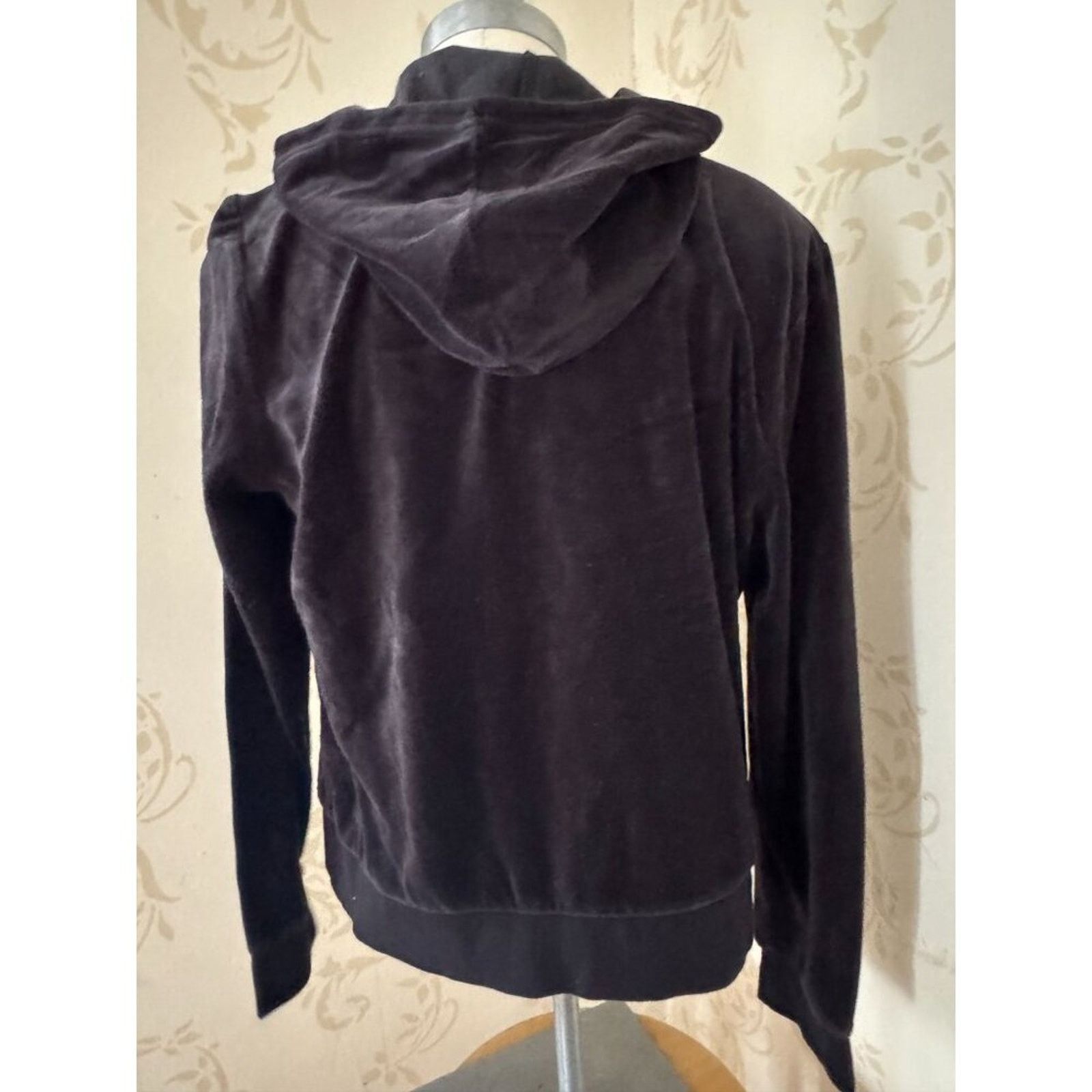 Juicy Couture Vintage Juicy Couture Velour Black Hoodie Ladies XL Size L / US 10 / IT 46 - 2 Thumbnail