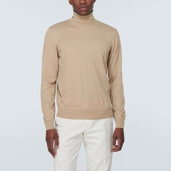 Men's silk turtleneck sweaters best sale