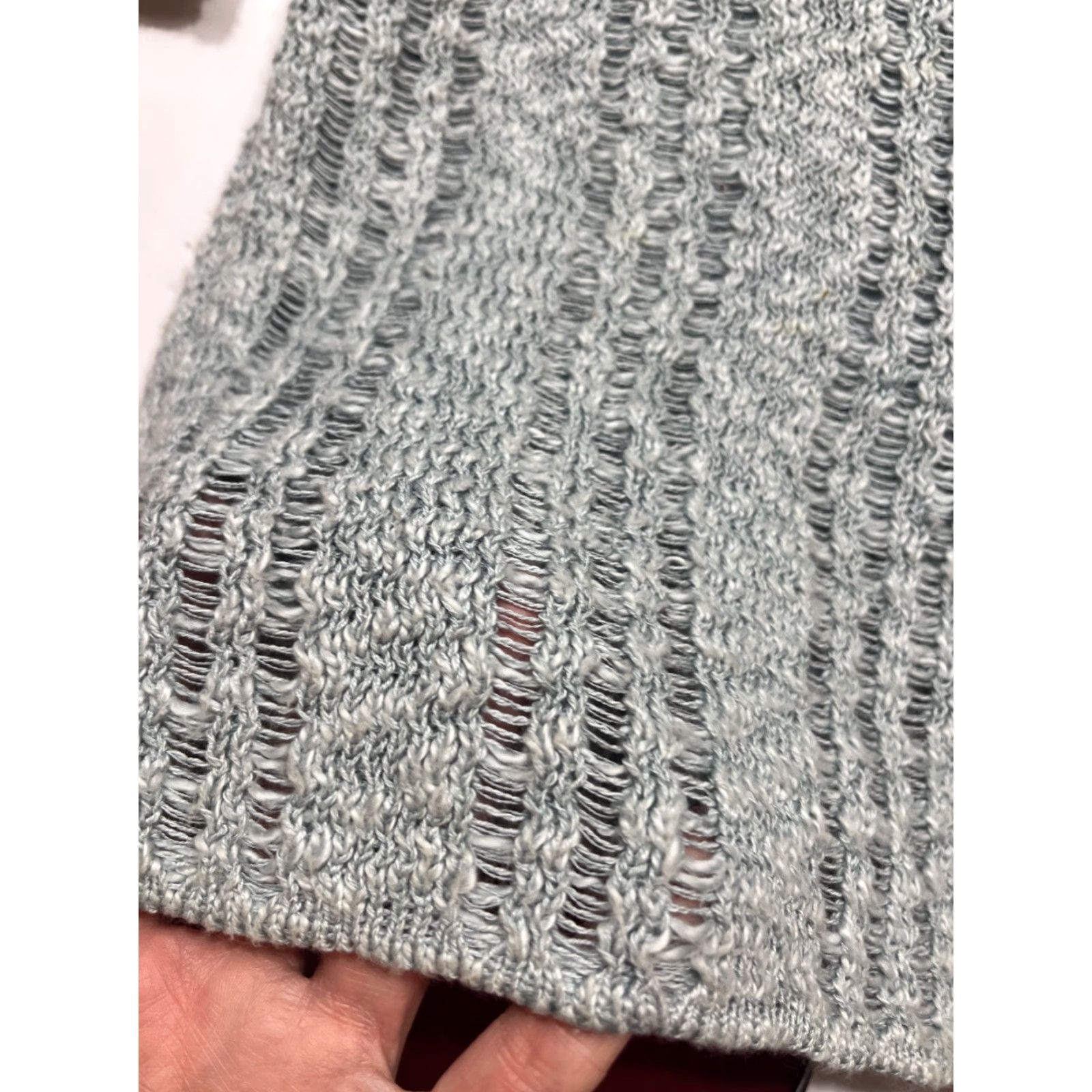 Vintage Peruvian Connection Light Blue Open Front Cardigan Sweater Pima Cotton Womens LG Size L / US 10 / IT 46 - 5 Thumbnail