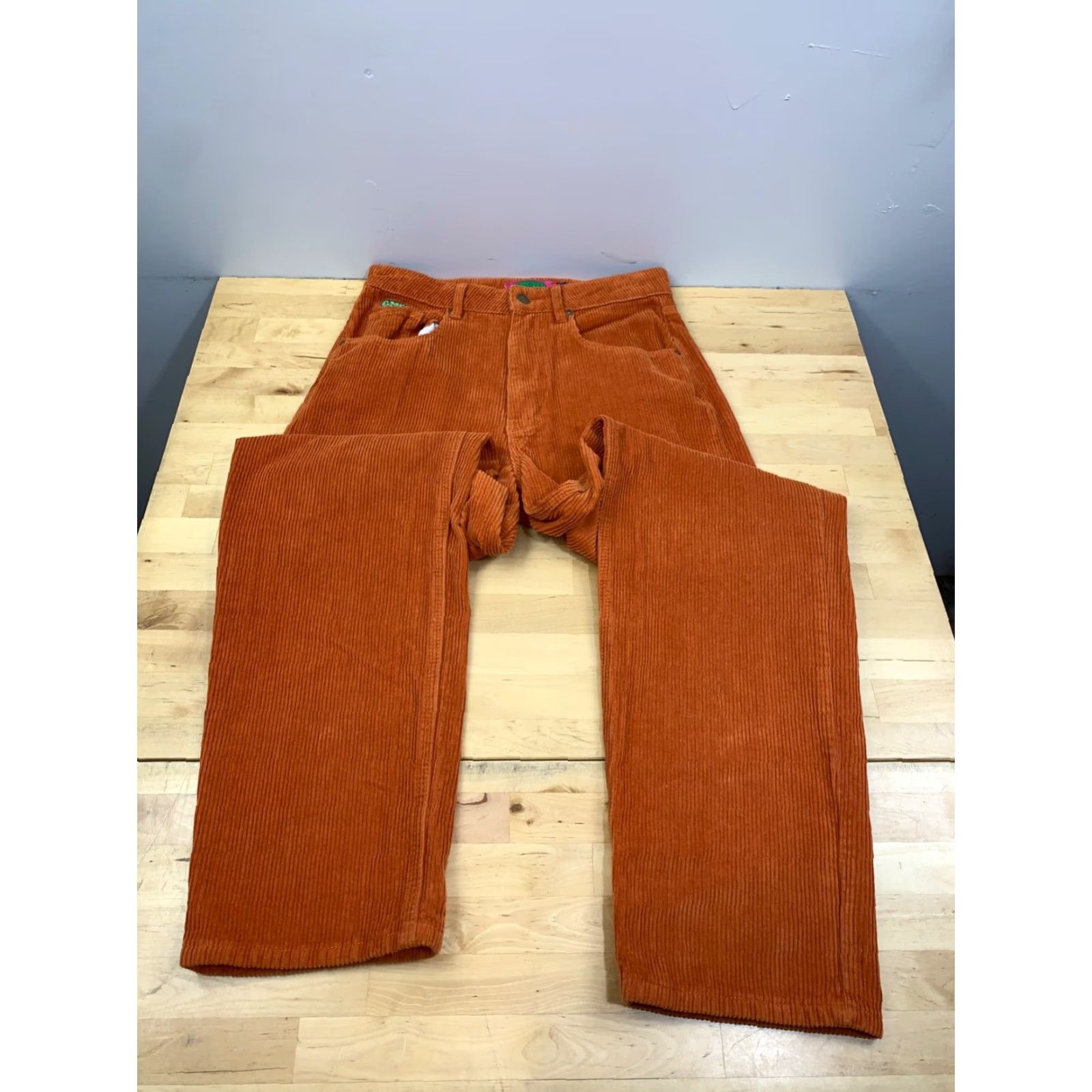 Empyre Empyre Tori Corduroy Pants Womens 3 Orange Corduroy Pants Ankle Baggy 10785 Women Size 26" / US 2 / IT 38 - 2 Thumbnail