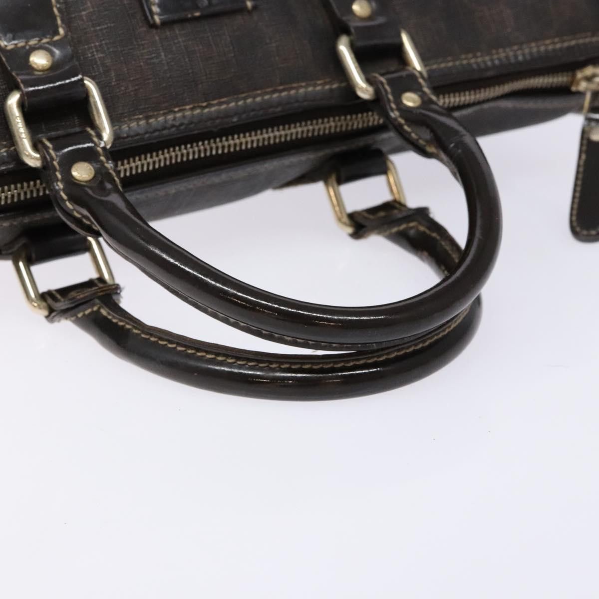 Gucci GUCCI GG Supreme Hand Bag Pvc Leather Gold Dark Brown Size ONE SIZE - 7 Thumbnail