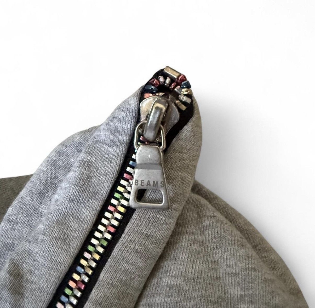 Japanese Brand Beams JAPAN grey rainbow mulitcolor full zip Size US M / EU 48-50 / 2 - 3 Thumbnail
