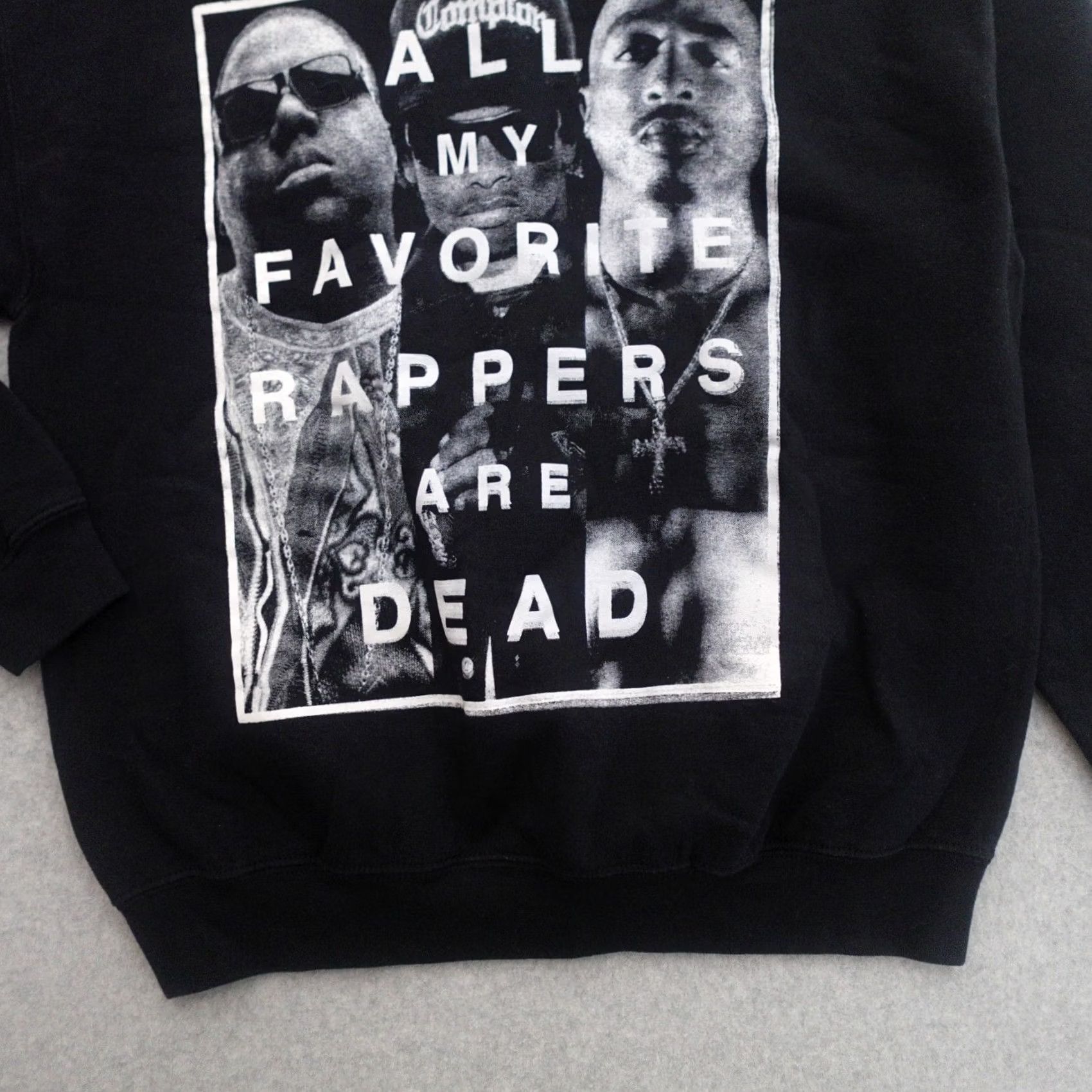 Gildan All My Favorite Rappers Are Dead Gildan Sweater Pullover Medium Black Mens Size US M / EU 48-50 / 2 - 7 Thumbnail