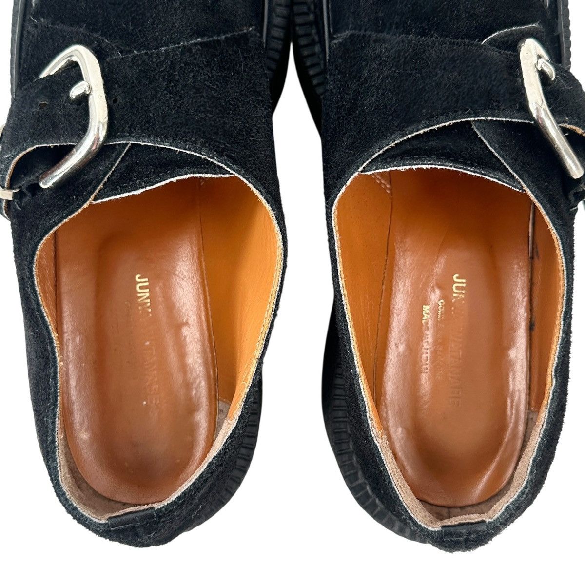 Junya Watanabe Black Suede Leather Platform Monk Strap Loafers Shoes Size US 8 / EU 41 - 8 Thumbnail