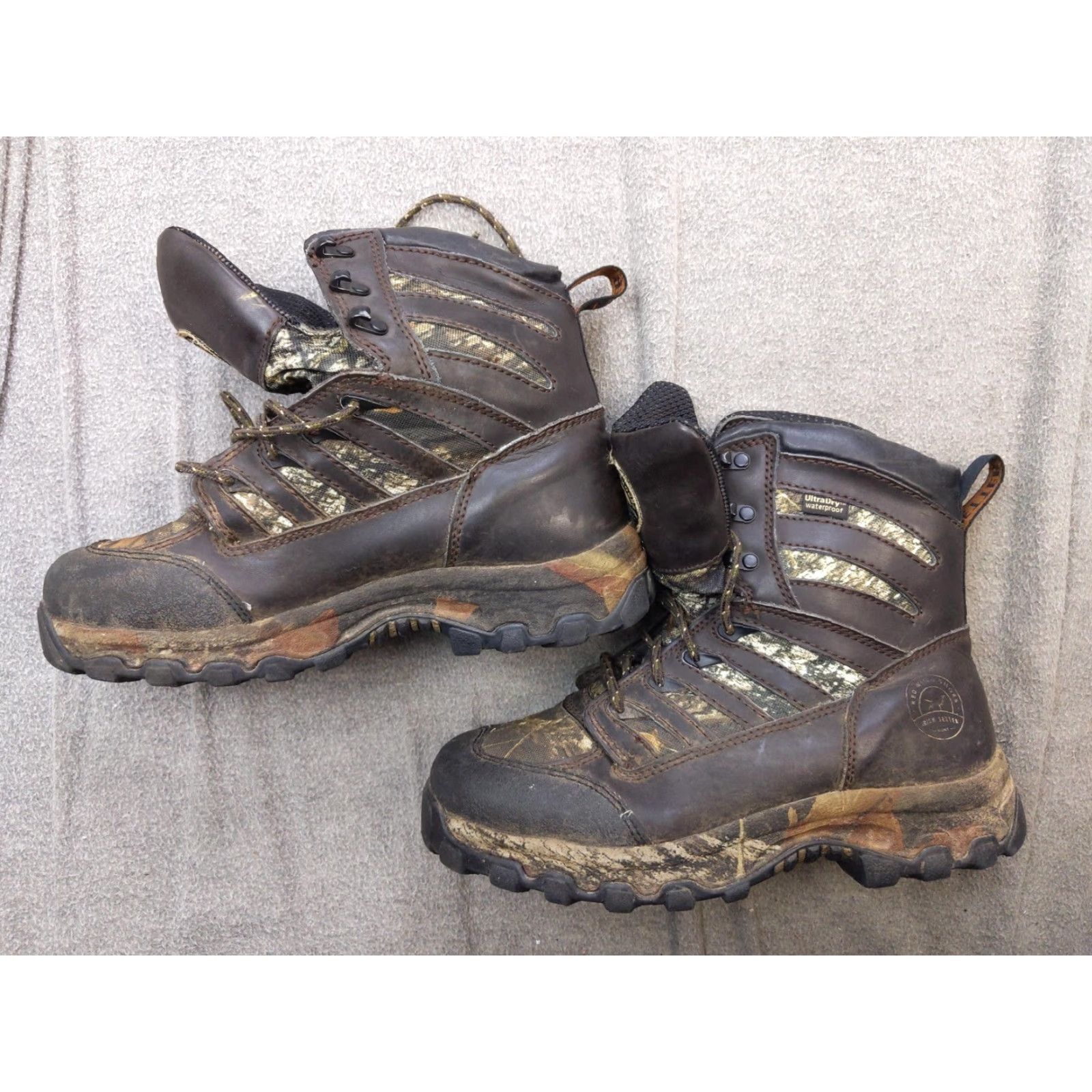 Vintage Irish Setter Hunt Snow Boots Womens US 8 Brown Leather Camouflage Waterproof 3887 Size US 8 / IT 38 - 2 Thumbnail