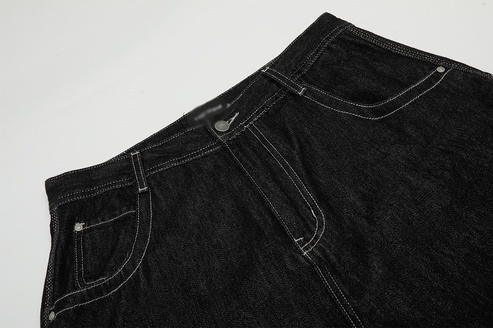 Japanese Brand × Jean Men's street embroidery pocket straight loose wide-leg jeans Size US 32 / EU 48 - 5 Thumbnail