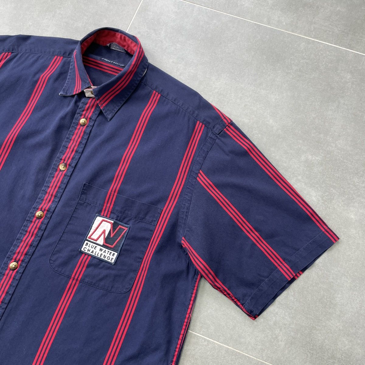 Nautica × Vintage Vintage Nautica Blue Water Challenge Button Shirt Size M Size US M / EU 48-50 / 2 - 4 Thumbnail