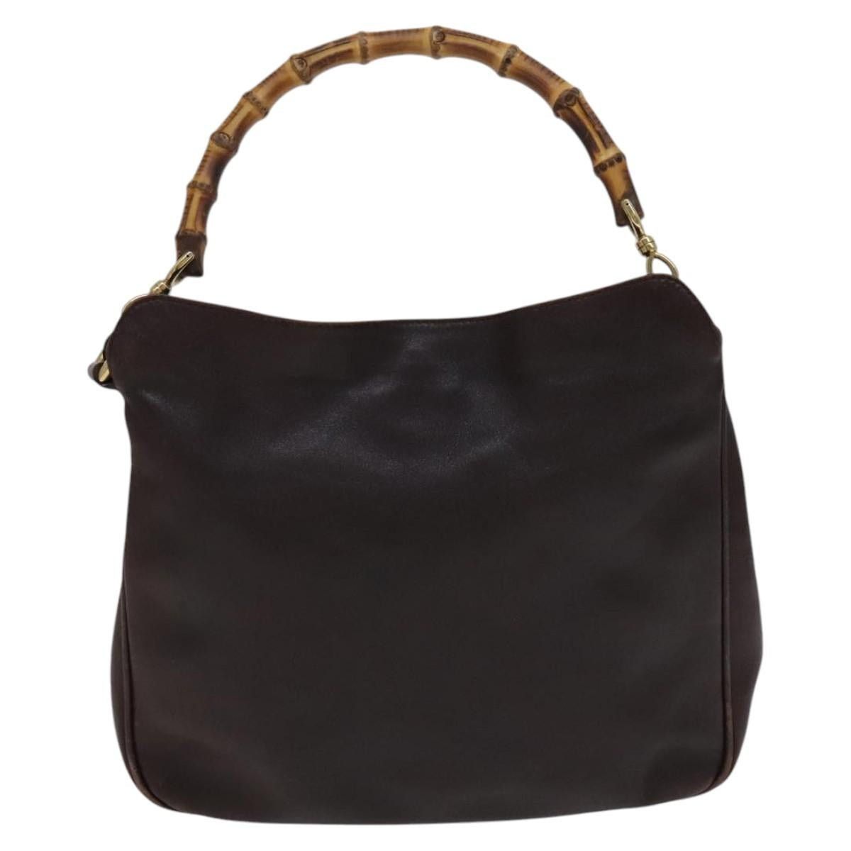 Gucci GUCCI Bamboo Handbag Leather Brown Gold 001 1705 001 1705 Size ONE SIZE - 3 Thumbnail