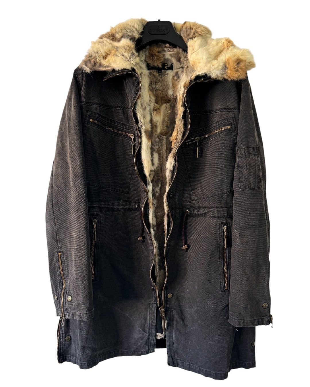 Roberto Cavalli F/W 2003 Runway Rabbit Fur Army Coat Size US S / EU 44-46 / 1 - 4 Thumbnail