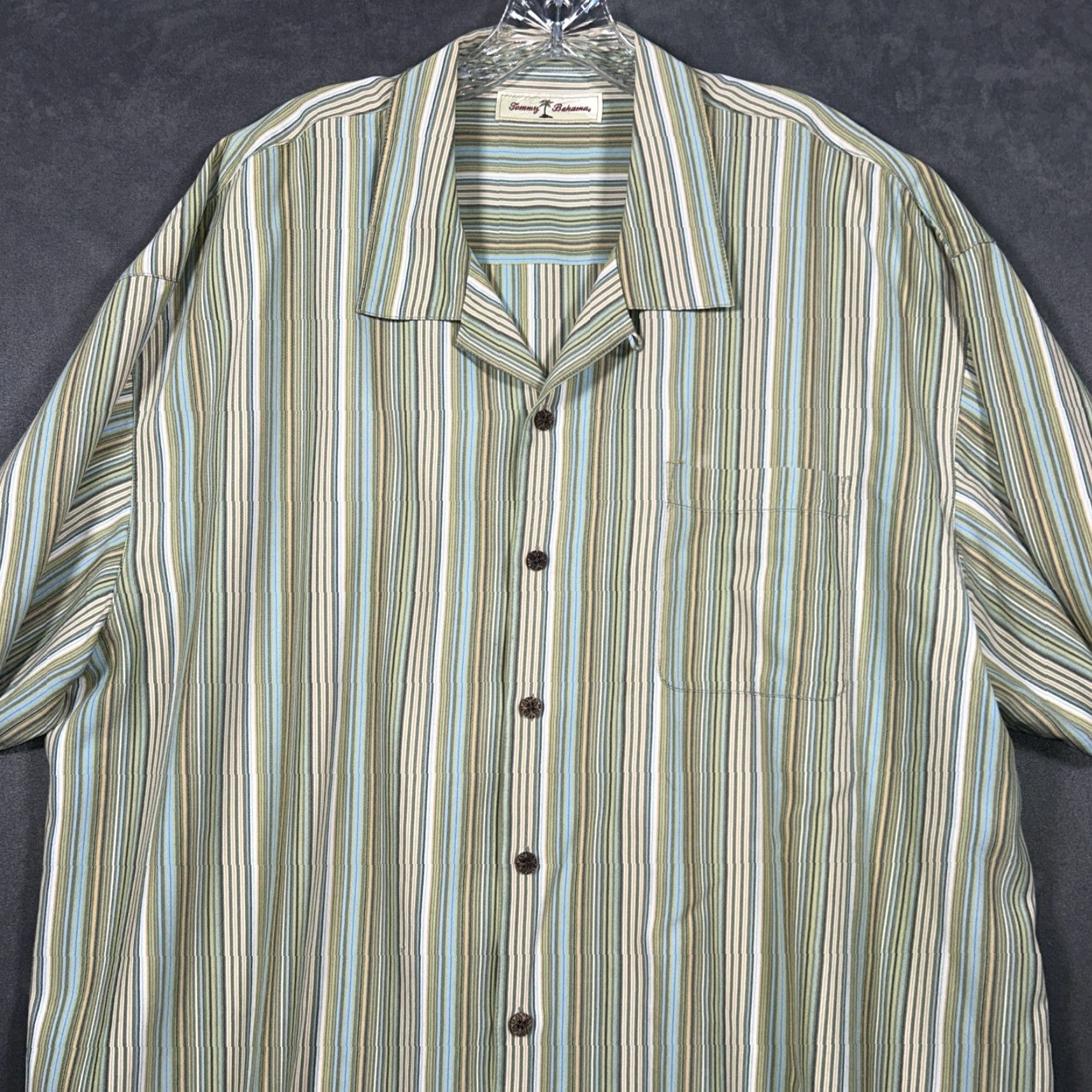 Tommy Bahama Tommy Bahama Shirt Striped Short Sleeve Button-Up 2XL Silk Multicolor Casual Hawaiian Beach 100% Silk Size US XXL / EU 58 / 5 - 3 Thumbnail