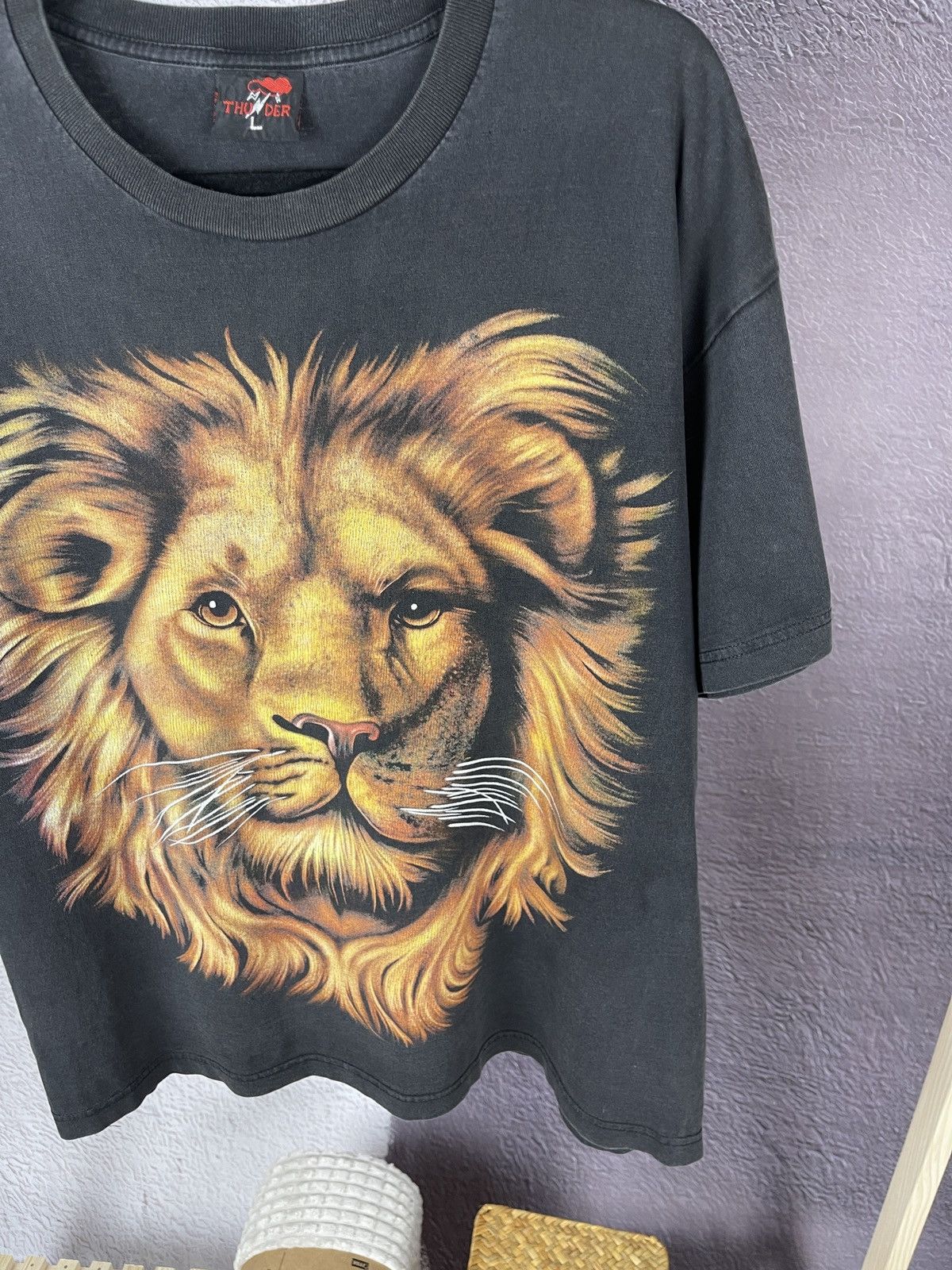 Vintage Thunder Lion 🦁 animal double side vintage tee shirt Size US L / EU 52-54 / 3 - 7 Thumbnail
