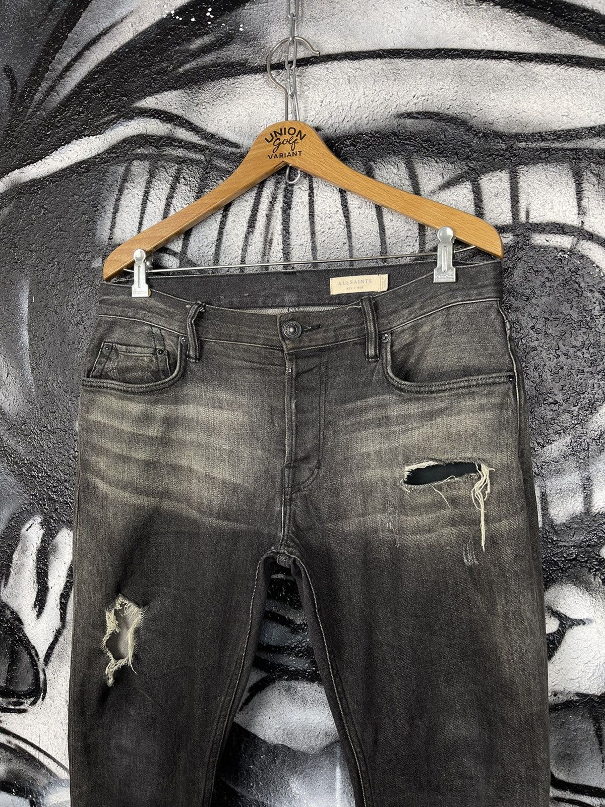 Allsaints Allsaints Rex Damaged Slim Fit Jeans Men’s Size 30 Size US 30 / EU 46 - 6 Thumbnail