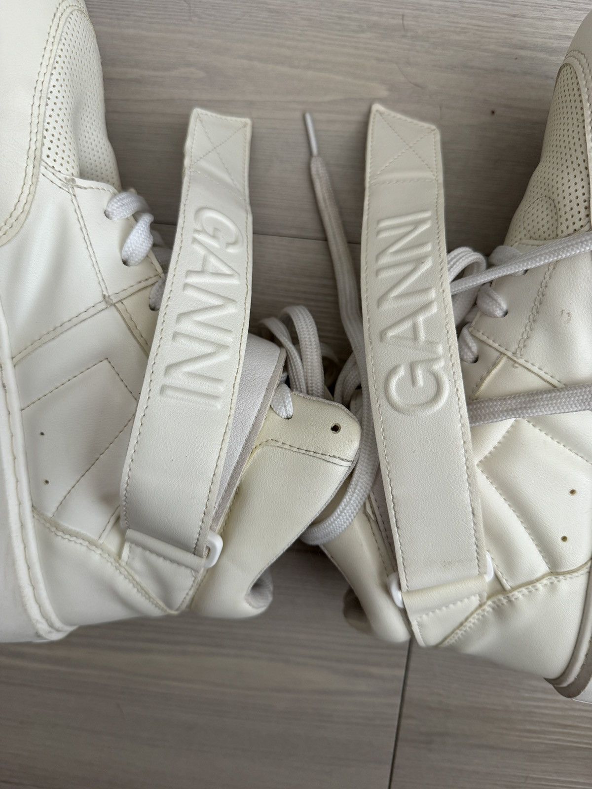 Ganni GANNI White Sporty Mix High-Too Sneakers EU 39 Size US 9 / IT 39 - 9 Thumbnail