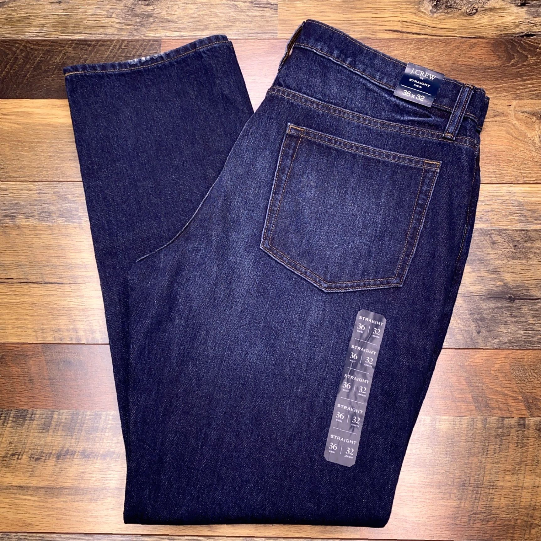J.Crew J.CREW Jeans Straight Denim 36x32 Mens Regular 5-Pocket Blue Dark Wash Bible Theme Modern Vintage No N/A Size US 36 / EU 52 - 2 Thumbnail