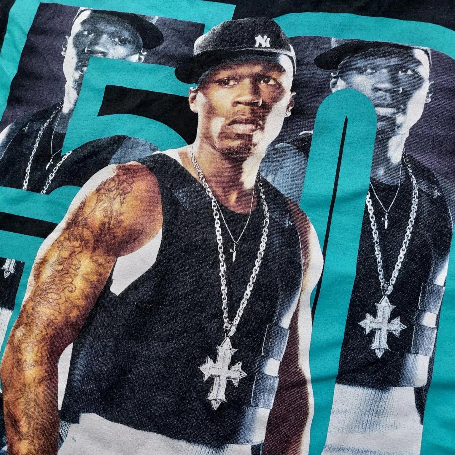 Rap Tees 50 Cent Vintage 90s Tshirt G-Unit Big Print Graphic Giant Size US M / EU 48-50 / 2 - 3 Thumbnail