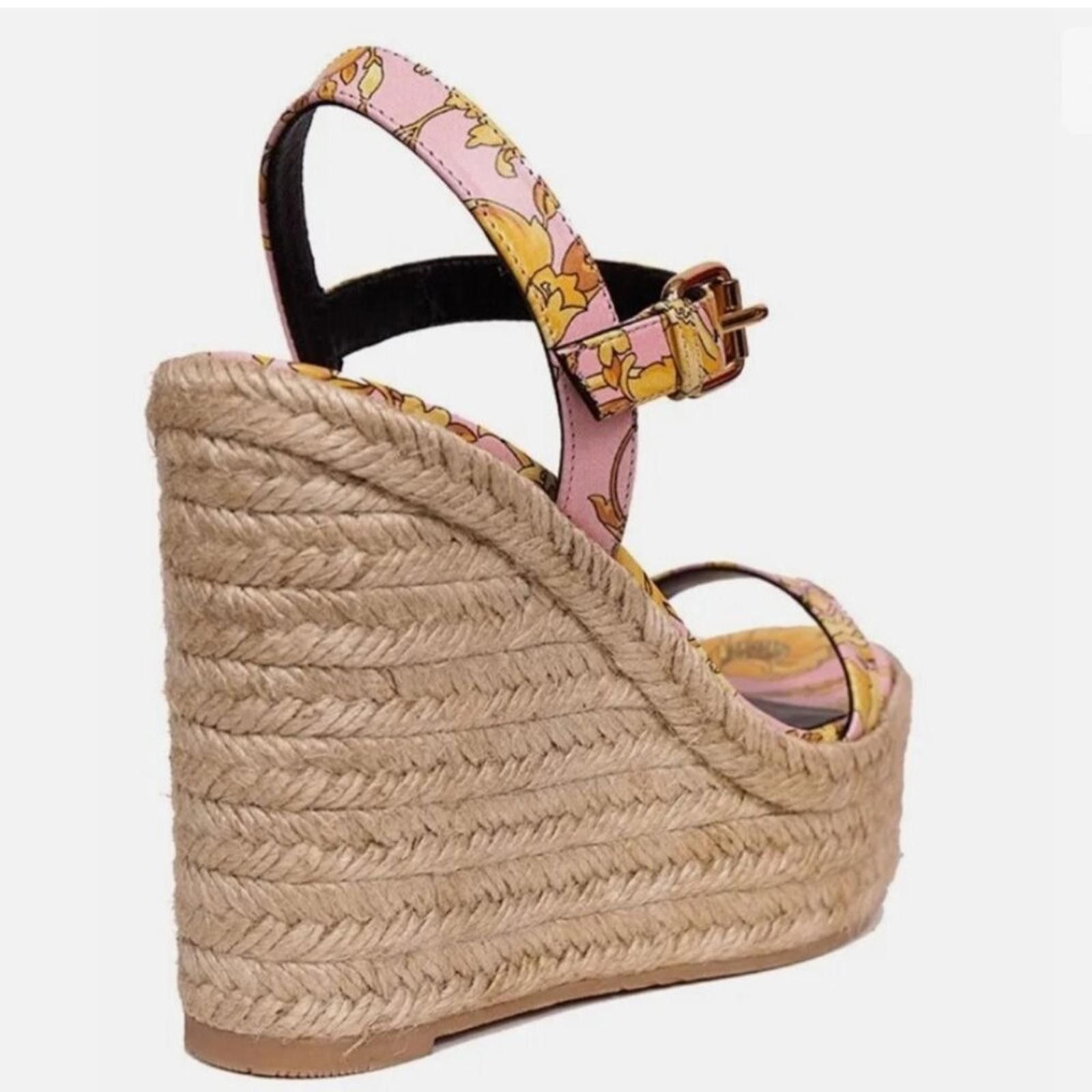 Versace Versace Floral Espadrilles Wedge Heel Pink Barocco Size US 10 / IT 40 - 5 Thumbnail