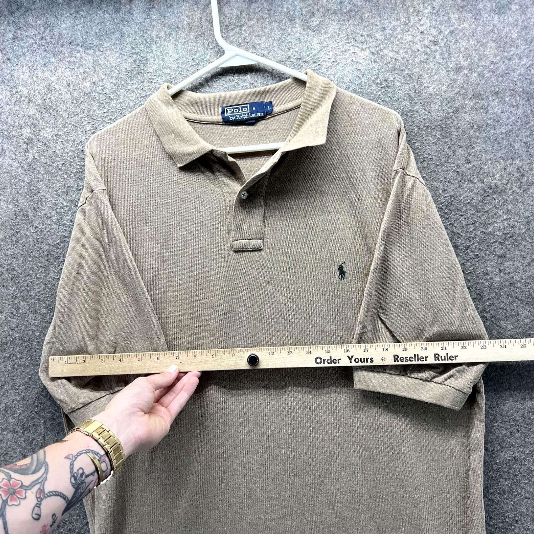 Polo Ralph Lauren Polo Ralph Lauren Polo Shirt Mens L Beige Pique Knit Pony Logo Casual Size US L / EU 52-54 / 3 - 6 Thumbnail