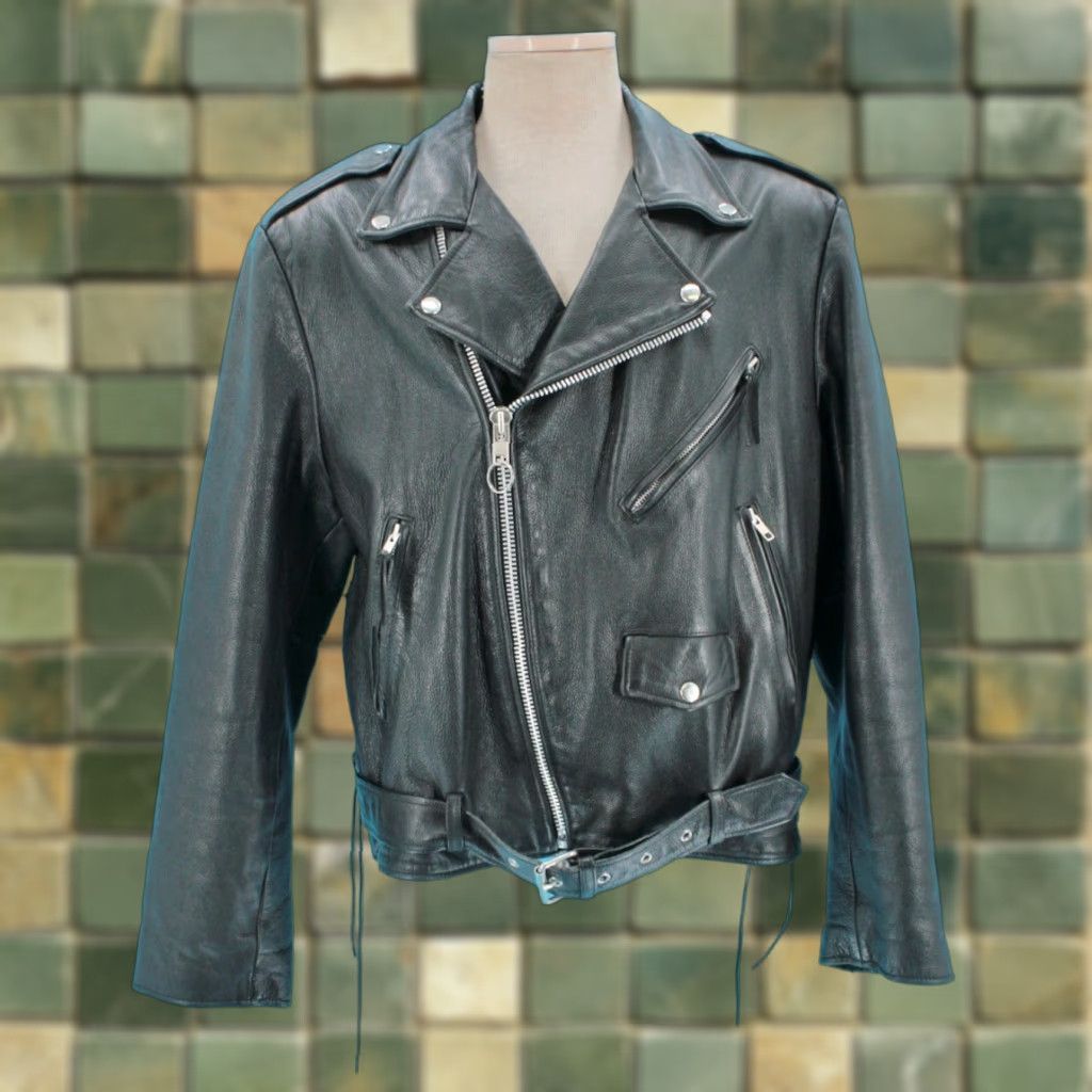 Vintage VINTAGE Wilsons Leather 90s Jacket Mens Leather Racer Black L 1990s Open Road Harley Patch Size US L / EU 52-54 / 3 - 1 Thumbnail