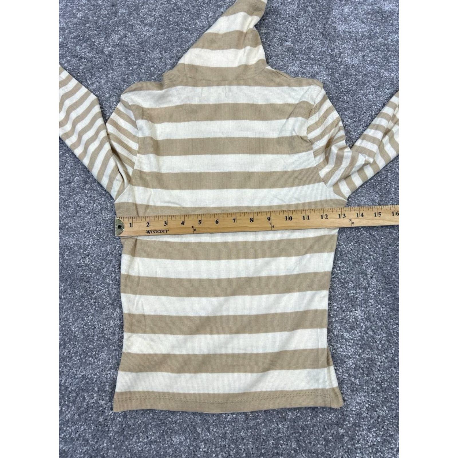 Madewell Madewell Sweater Womens S Knit Striped Brown Cotton Blend Turtleneck Pullover Winter Casual Top Size S / US 4 / IT 40 - 5 Thumbnail
