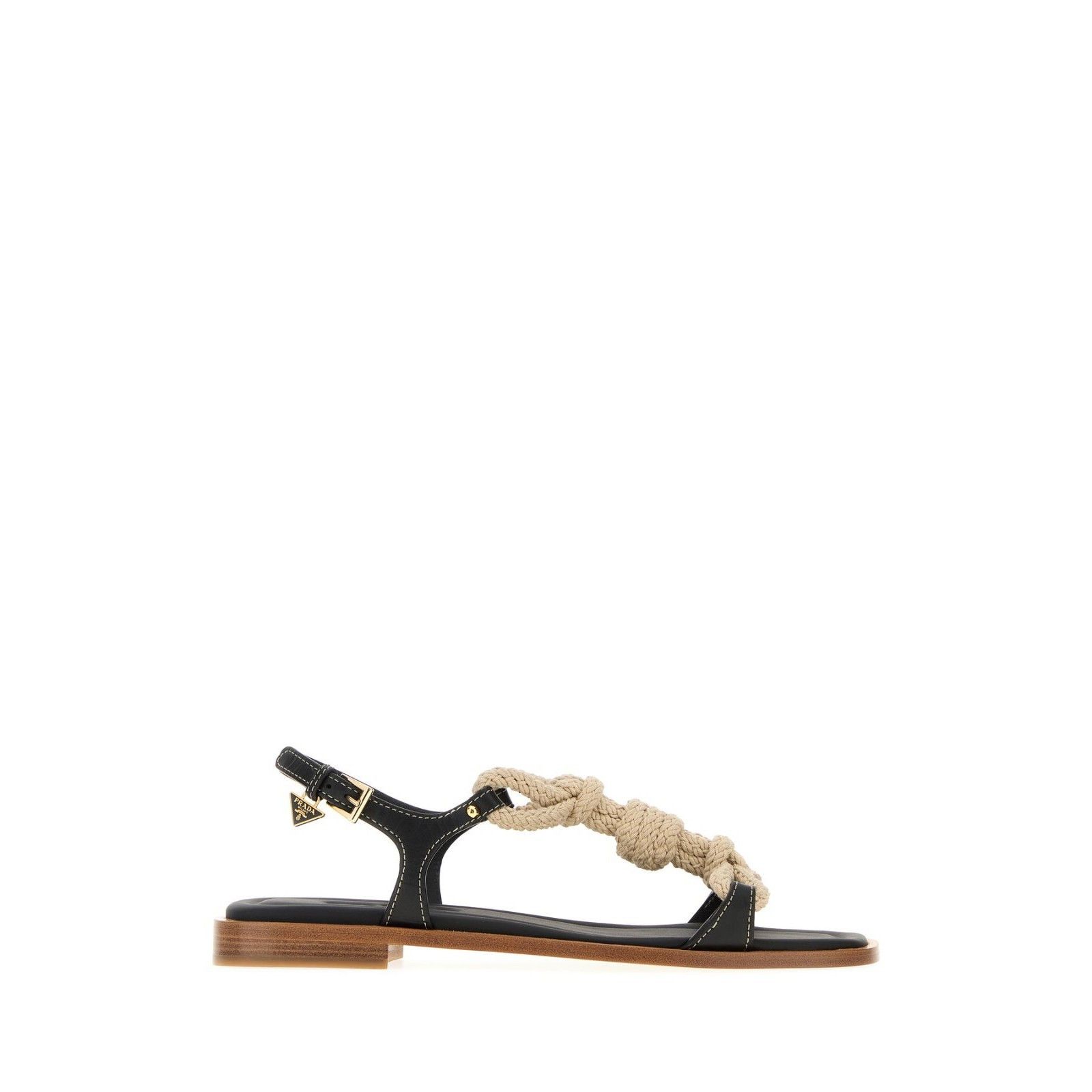 Prada PRADA Two Tone Black Fabric Leather Sandals New & Authentic Size US 7 / IT 37 - 5 Thumbnail