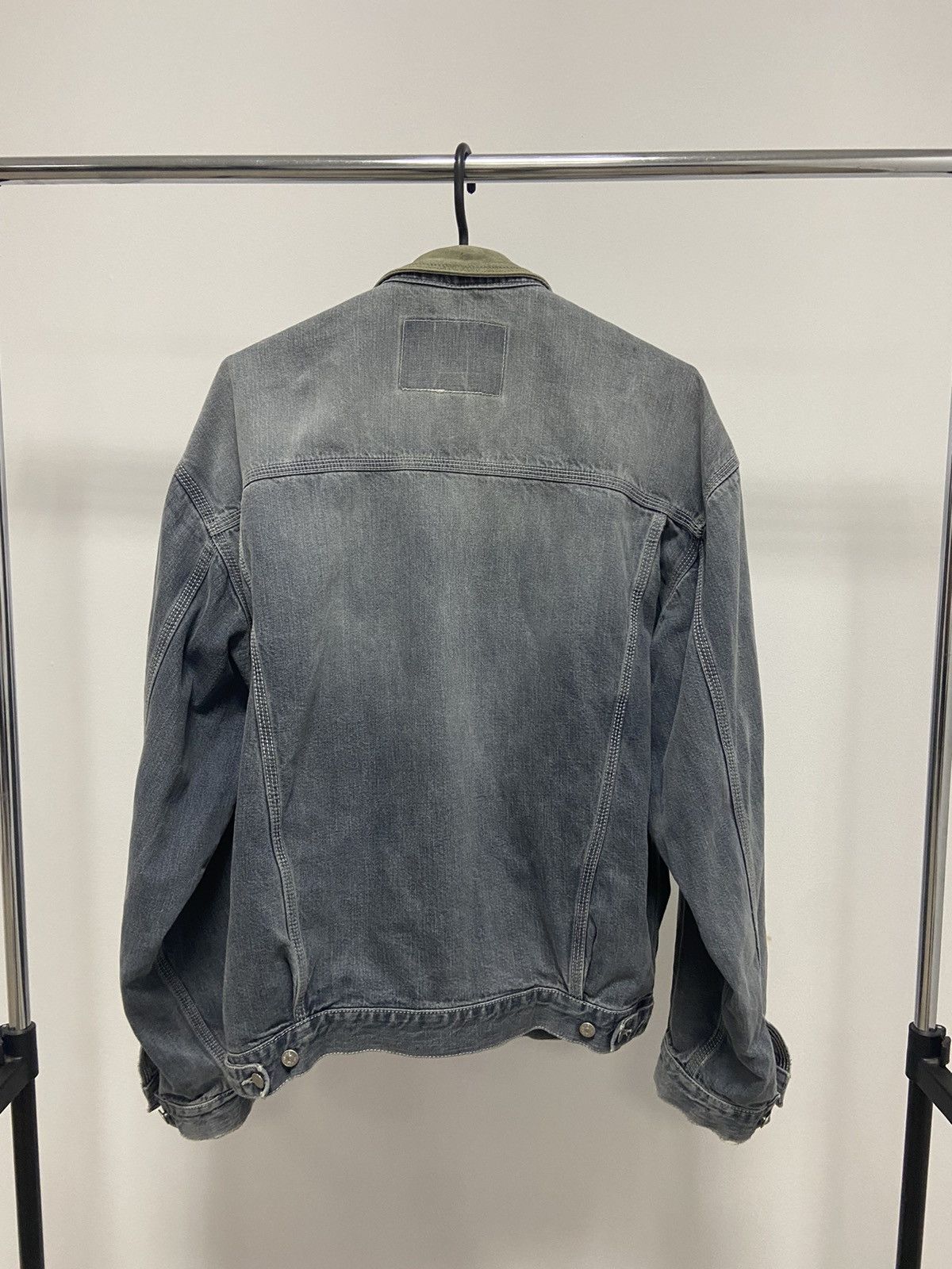 Diesel × Vintage Diesel Industry Vintage Denim Warm Jacket Leather Collar Size US L / EU 52-54 / 3 - 4 Thumbnail