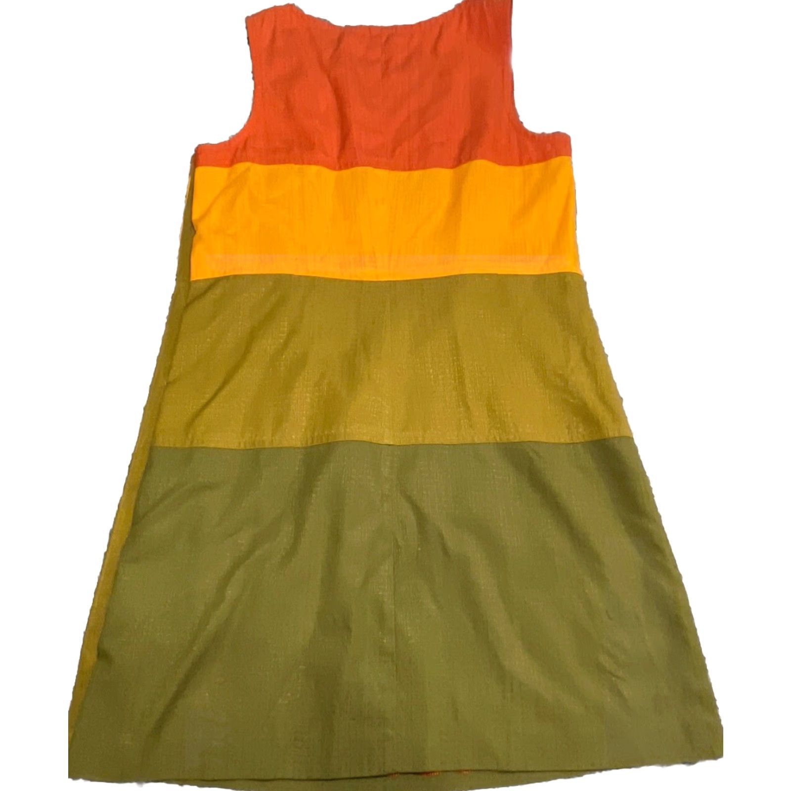 Trina Turk Trina Turk Dress Sz 6 color block shift Silk Blend side button Made In USA Womens Size M / US 6-8 / IT 42-44 - 2 Thumbnail
