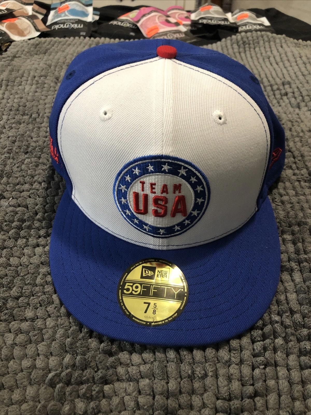 New Era New Era White/Blue Team USA Circle 5950 Fitted Hat LT 7 5/8 Size ONE SIZE - 1 Thumbnail