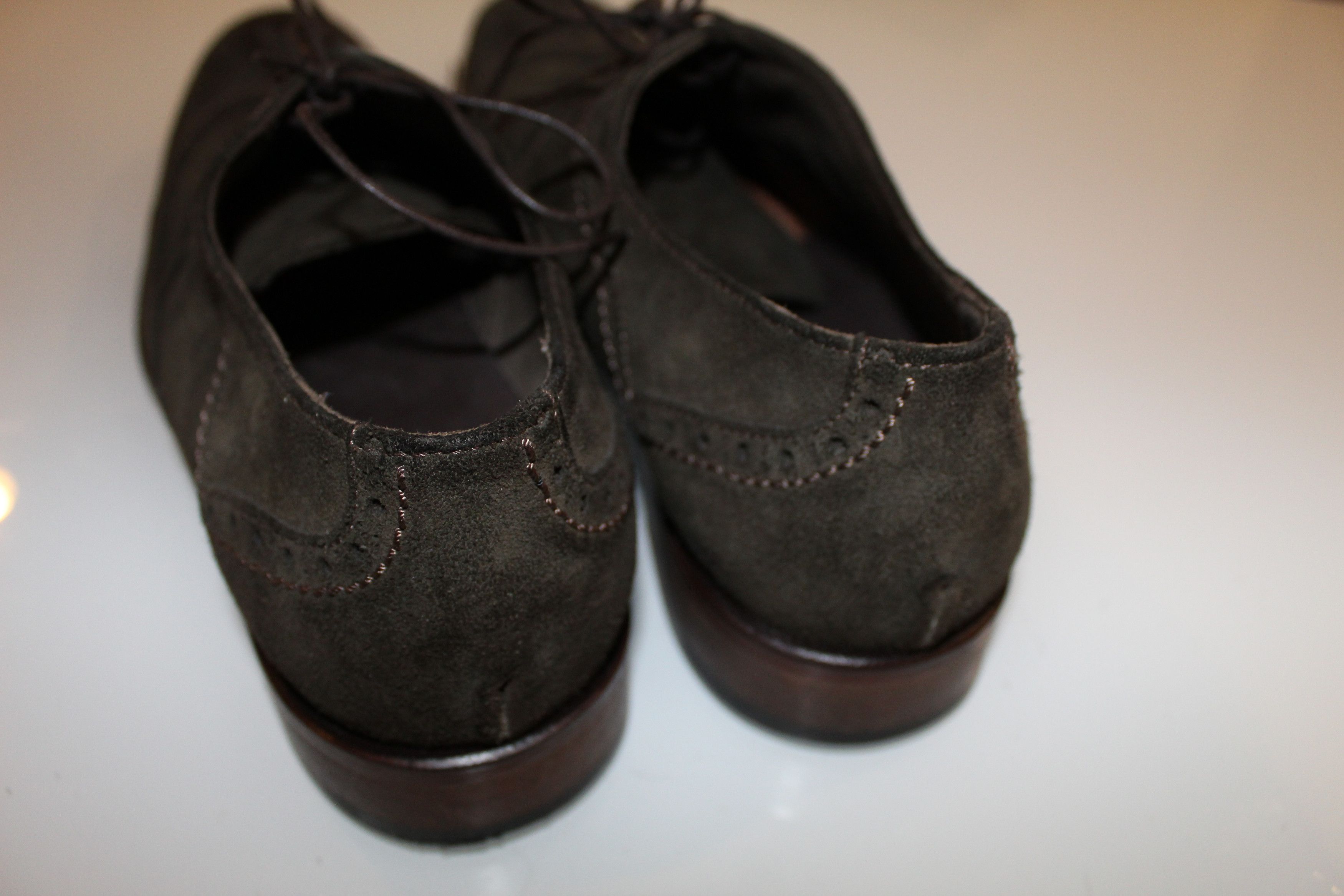 John Varvatos Varvatos Men’s Brogue – Chocolate Suede (Handmade in Italy) Size US 11 / EU 44 - 6 Thumbnail