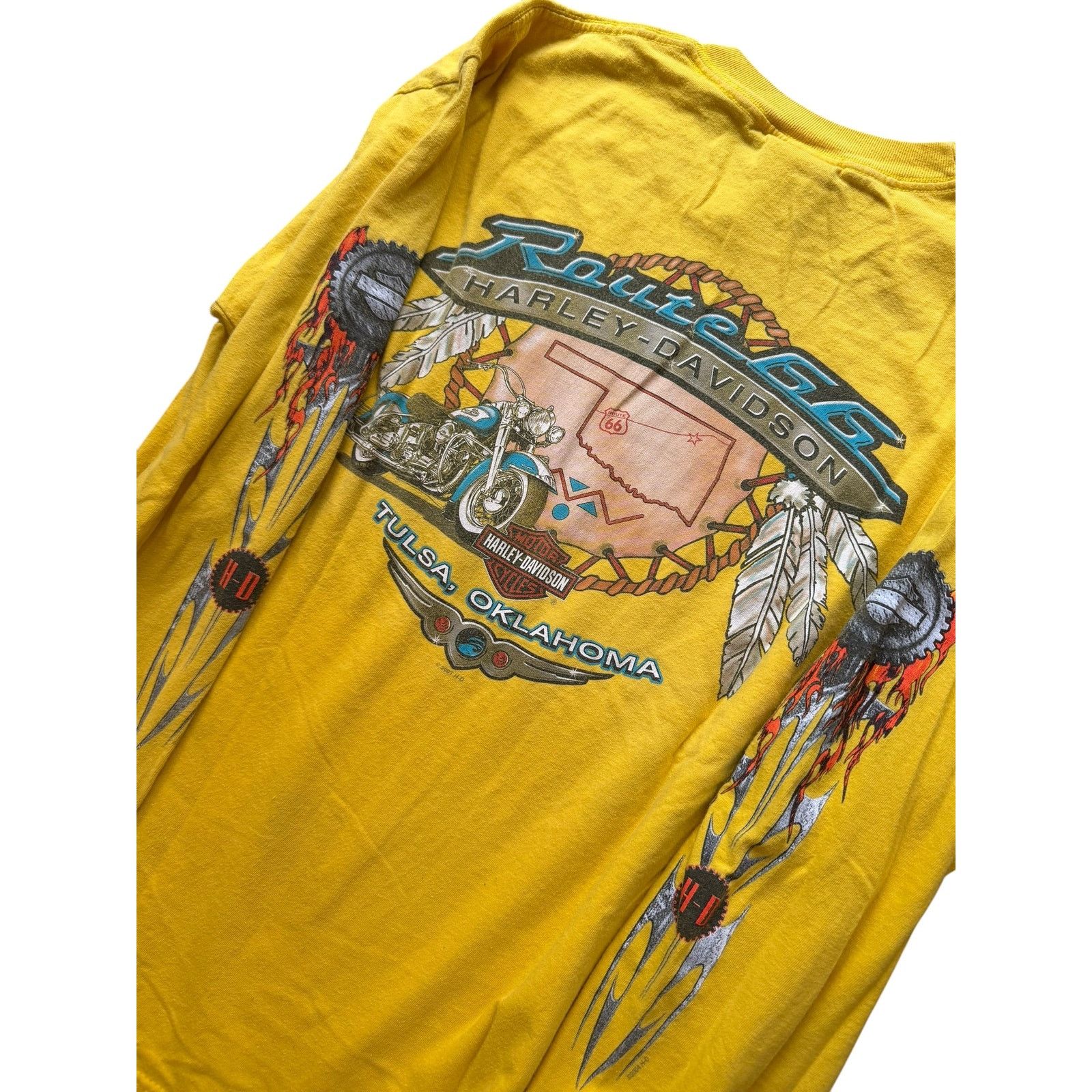 Harley Davidson Vintage Harley Davidson Yellow Long Sleeve Size US L / EU 52-54 / 3 - 7 Thumbnail