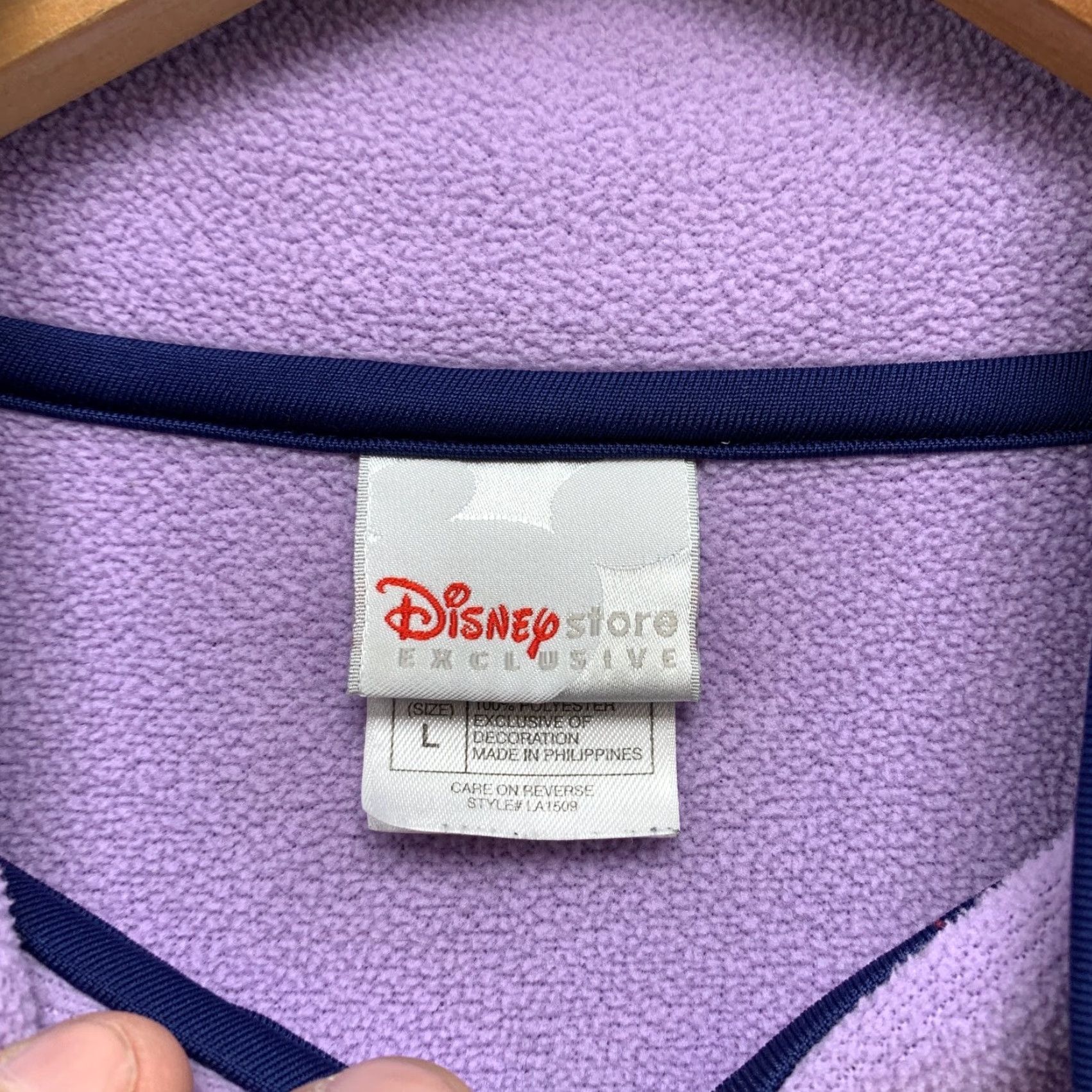Disney Disney Minnie Mouse 1/4 Zip Fleece Sweater Womens Large Blue Purple Size L / US 10 / IT 46 - 4 Thumbnail
