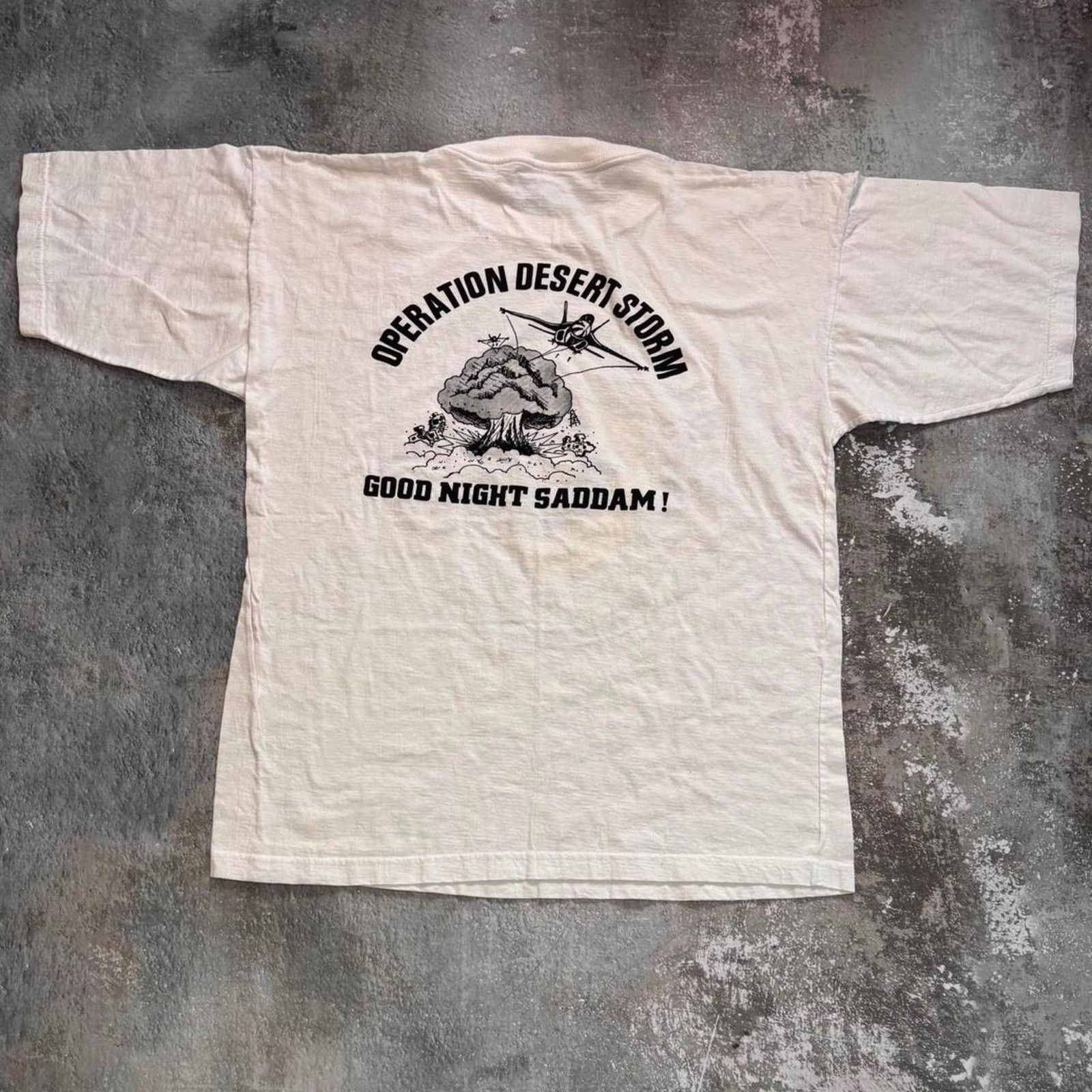 Vintage Vintage 90s Operation Desert Storm T Shirt Goodnight Saddam. Size US XL / EU 56 / 4 - 2 Thumbnail