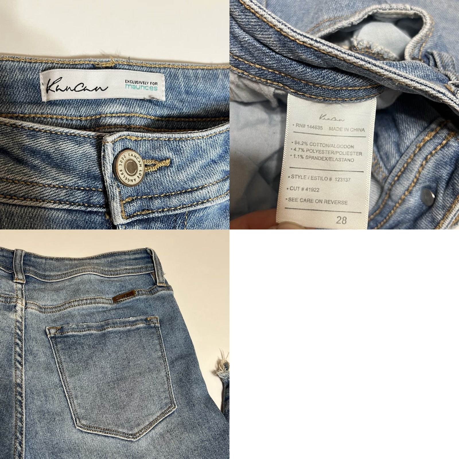 Vintage VINTAGE: No KanCan Jeans Front Seam High Rise Raw Hem Flare Blue 28x31 Women’s Regular Size 28 Bohemian 90s Pants Mens Womens Size 28" / US 6 / IT 42 - 8 Thumbnail