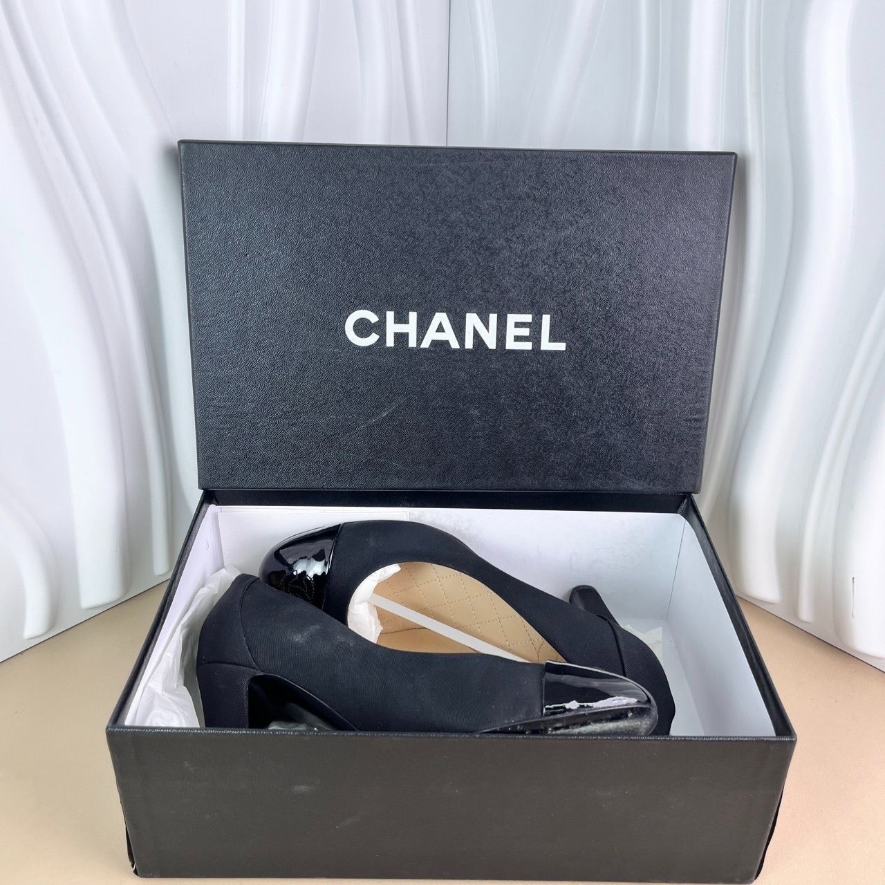 Chanel Chanel Black Suede & Patent Leather Cap Toe High Heels Size Size US 8 / IT 38 - 3 Thumbnail