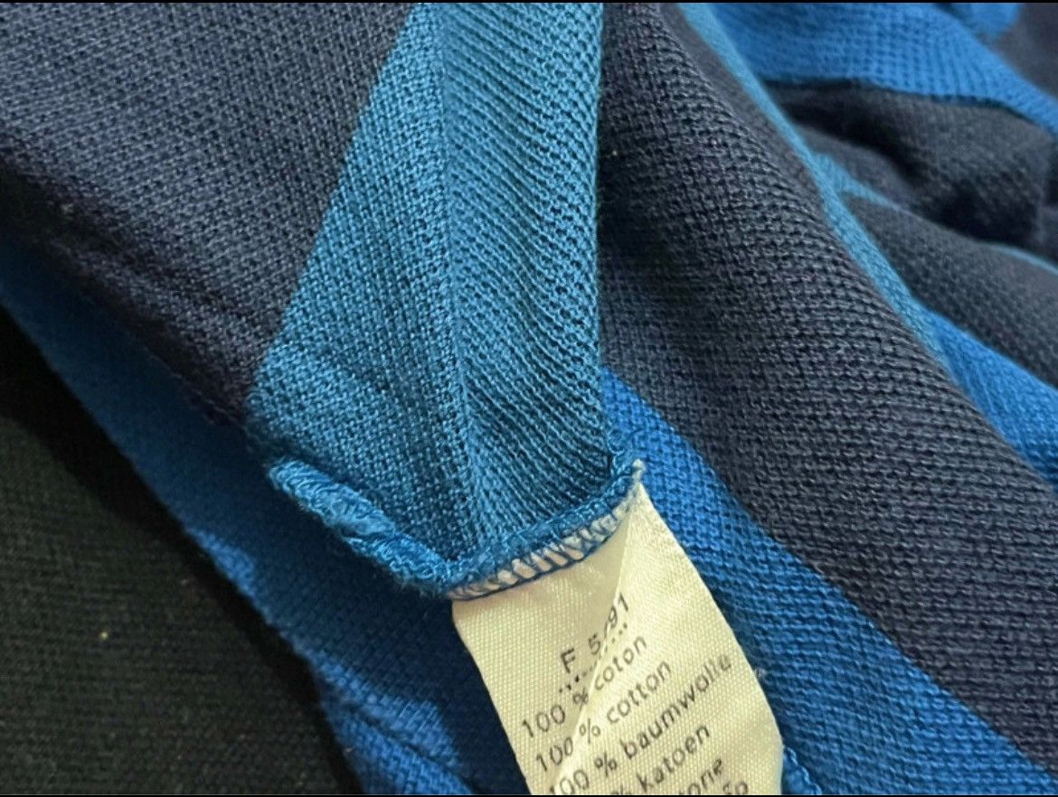 Lacoste Vintage 2000s Lacoste long-sleeved polo shirt blue stripes Size US M / EU 48-50 / 2 - 9 Thumbnail