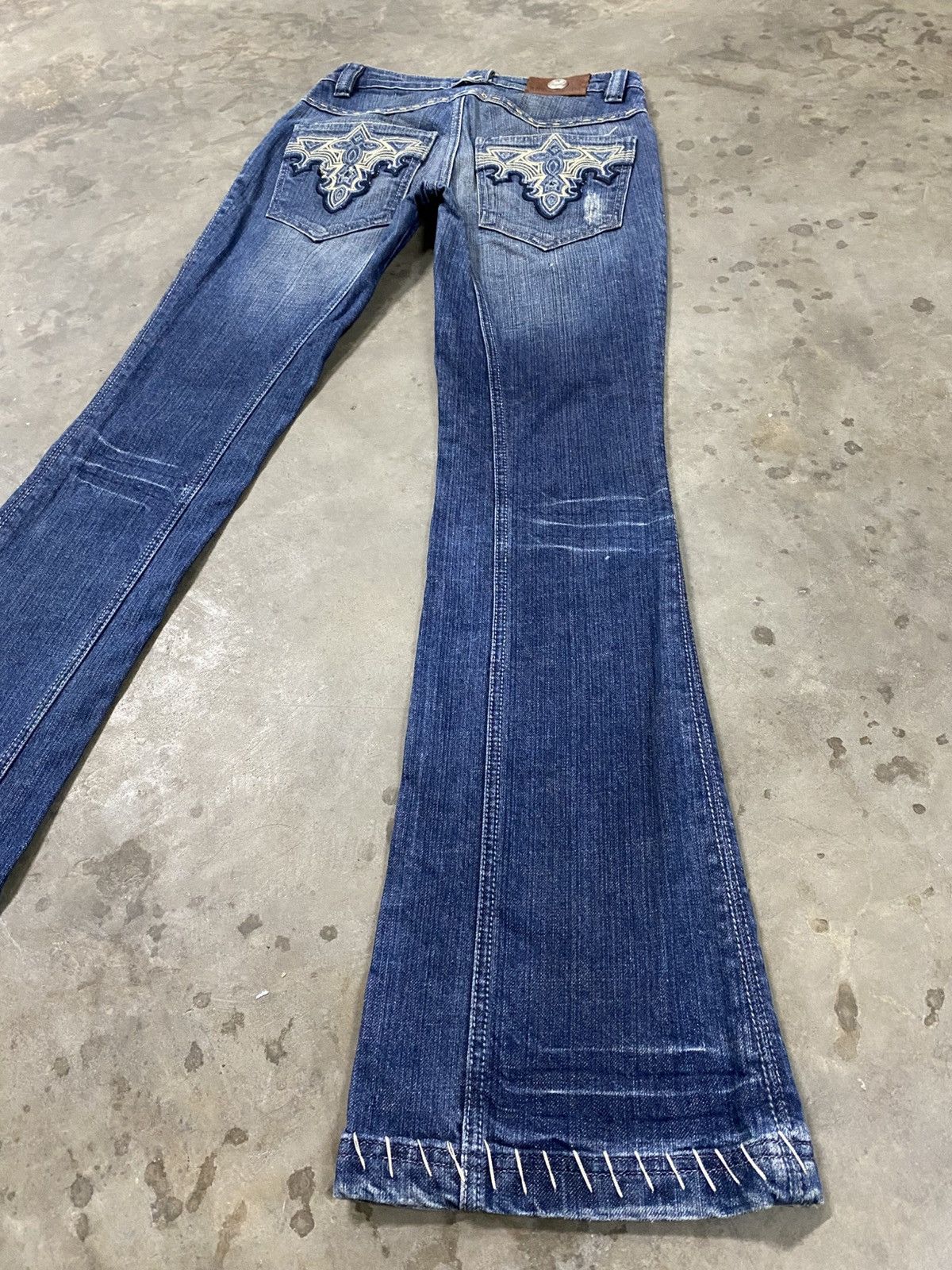 Antik Denim Flare Jeans Antik Denim Low Rise Made in Usa @308 Size US 27 - 1 Thumbnail